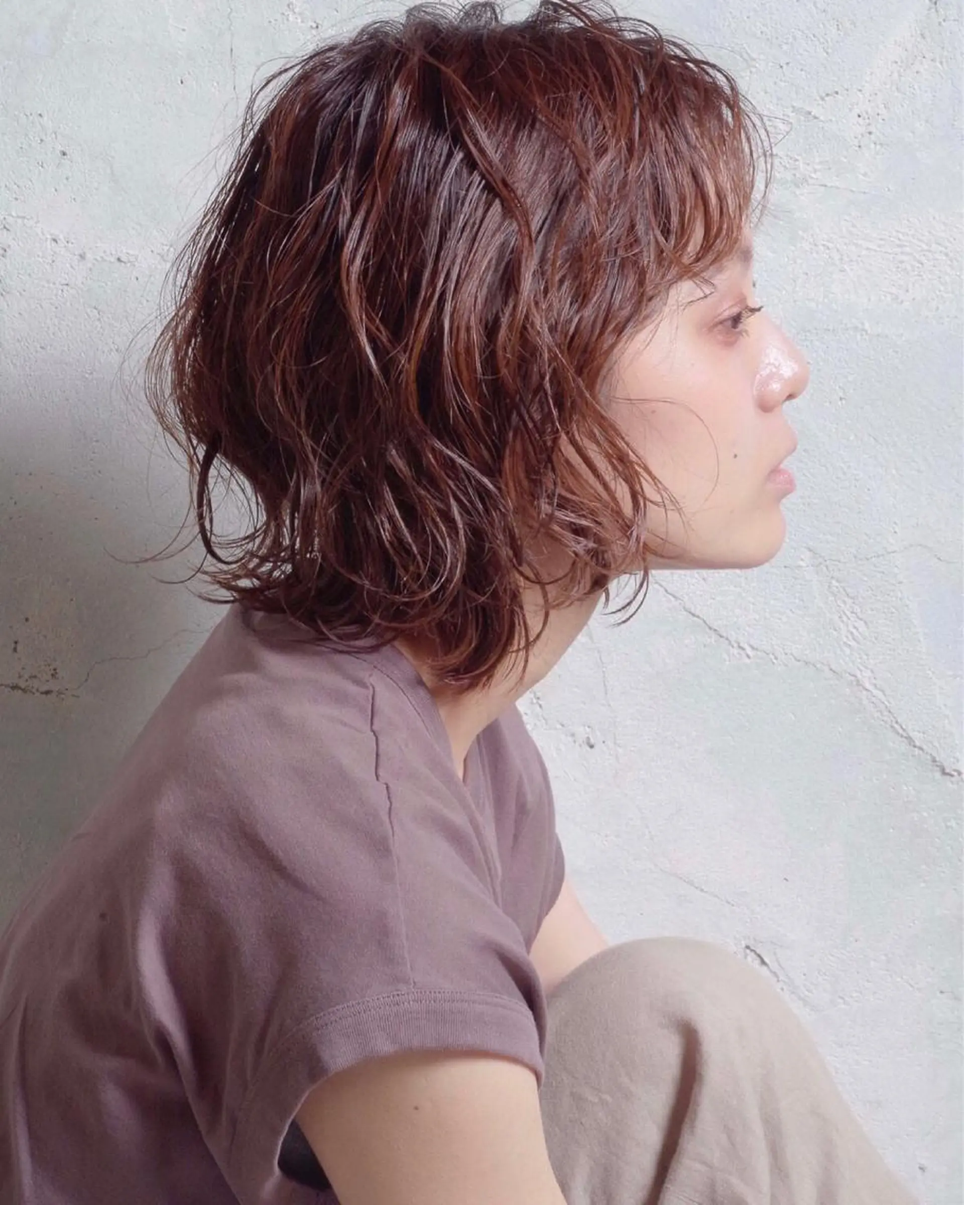 ショート レッドブラウン ウルフカット カット ヘアカラー トリートメント 美髪/髪質改善/艶髪 /CECILのヘアスタイル