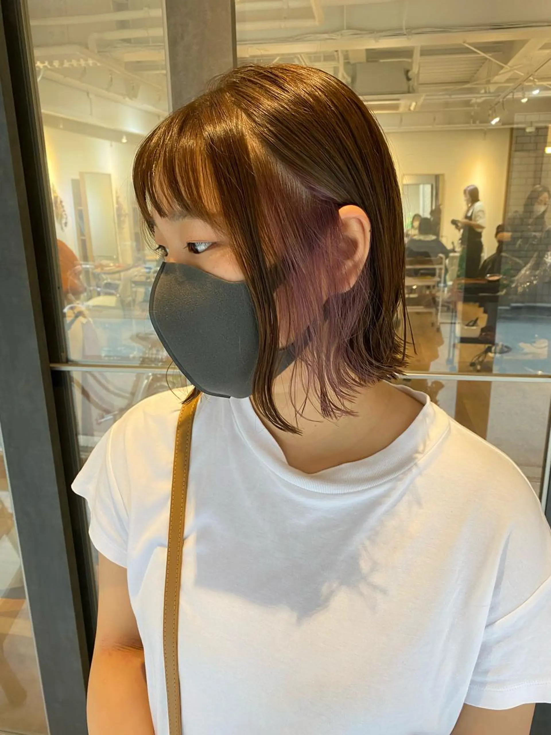 ショート カラー インナーカラー ラベンダーカラー ラベンダーピンク ピンクカラー ヘアカラー トリートメント newi 京橋 【yuuki】のヘアスタイル