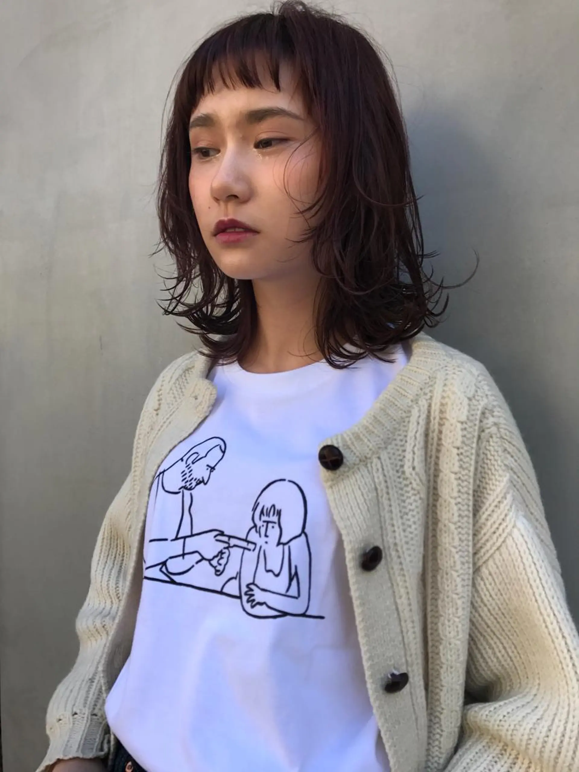 ミディアム ボブ ハイレイヤー レイヤーカット ボブ♡柔らかいカラー 實松栞理のヘアスタイル