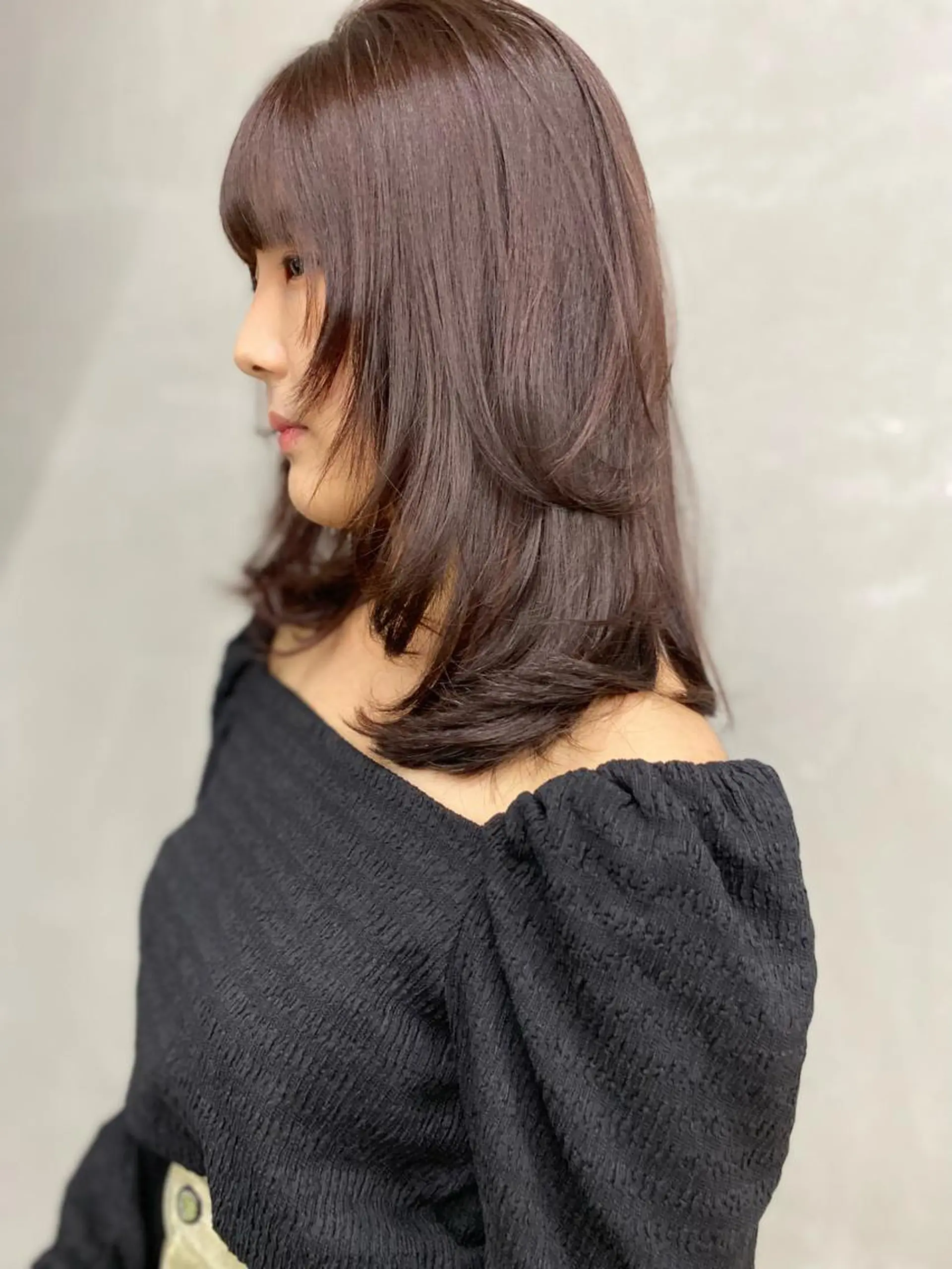 ミディアム カラー カット ヘアカラー トリートメント レイヤー/柔色 カラー/SAkiのヘアスタイル