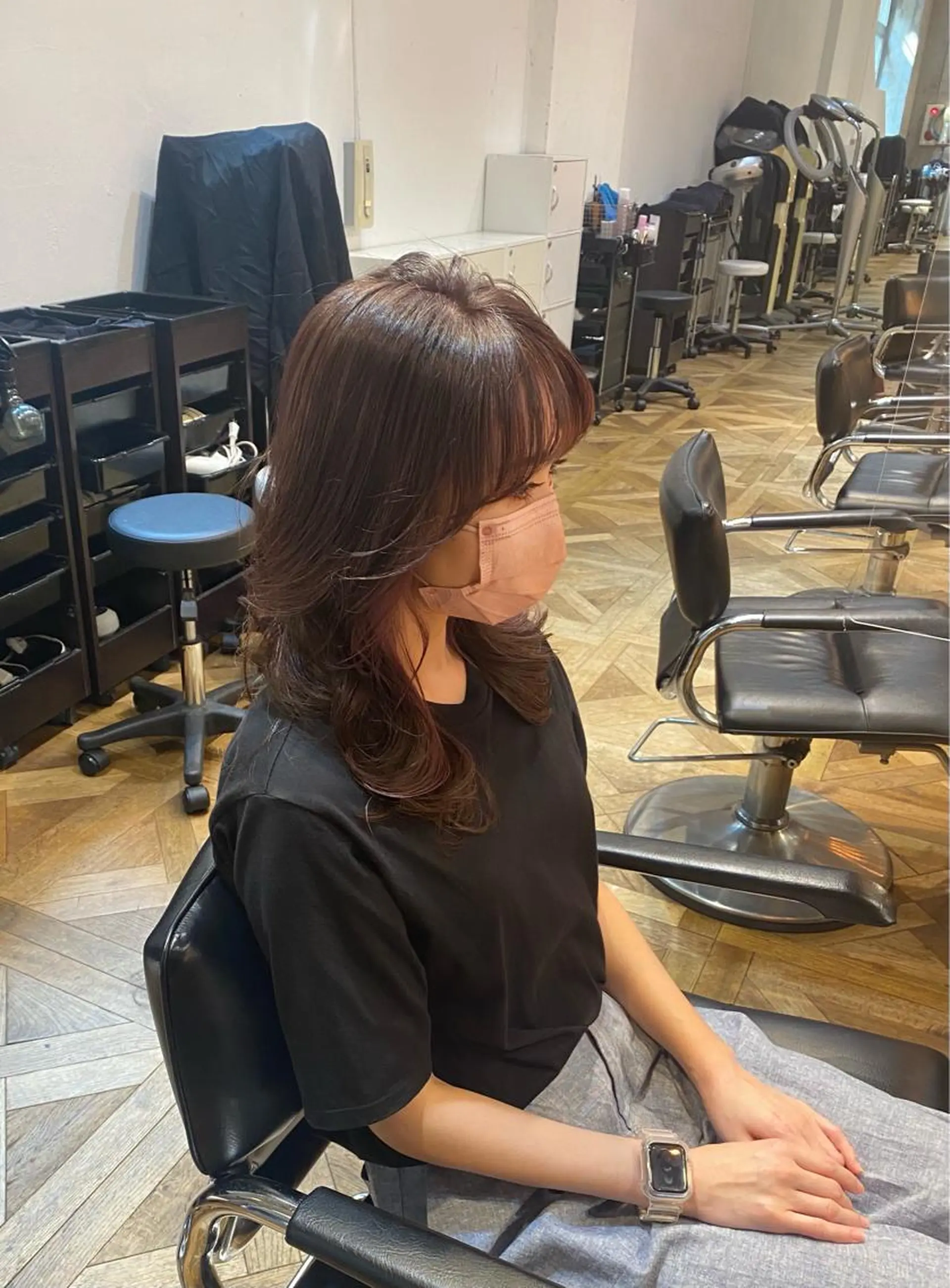 ロング カラー ヘアアレンジ アクアカラー ミストバング  フェイスフレーミング インナーカラー ピンクカラー 【代表】 🌟MASA🌟美髪のヘアスタイル