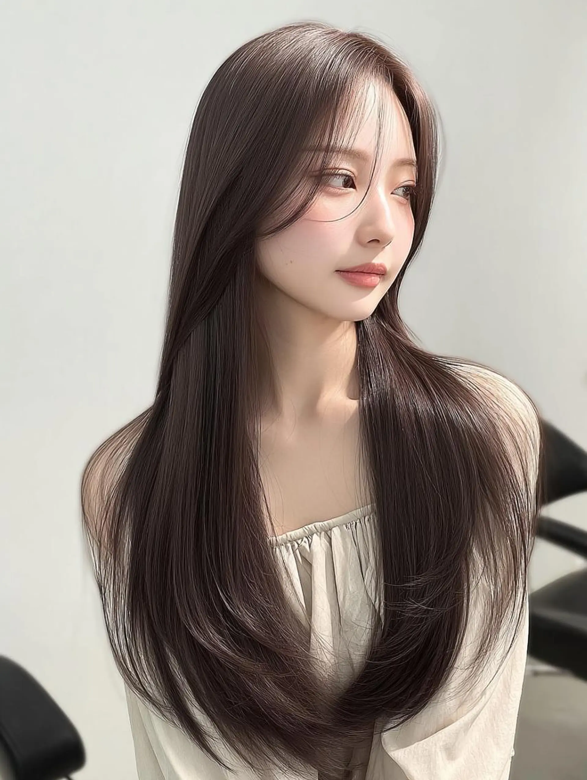 ロング 顔周りカット 髪質改善 韓国風ヘア 縮毛矯正 トリートメント カット 縮毛矯正 髪質改善✨ Shinya✨のヘアスタイル