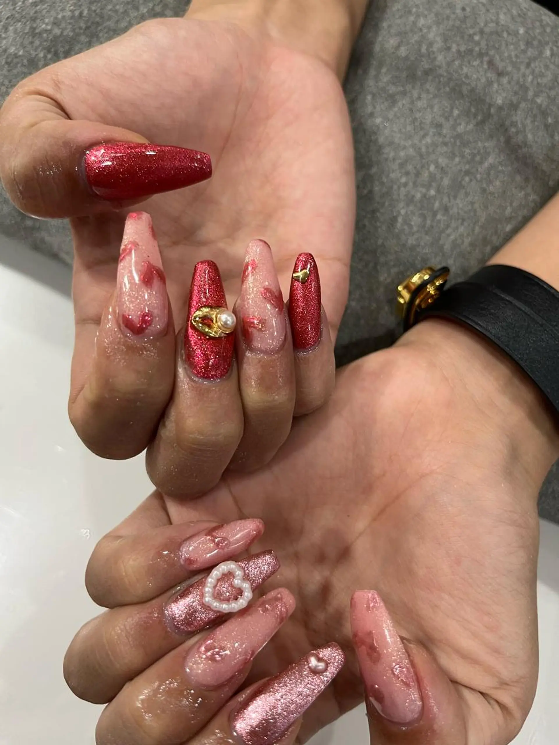 ネイル バレンタイン 鶴橋wooone nail.rieのネイルデザイン