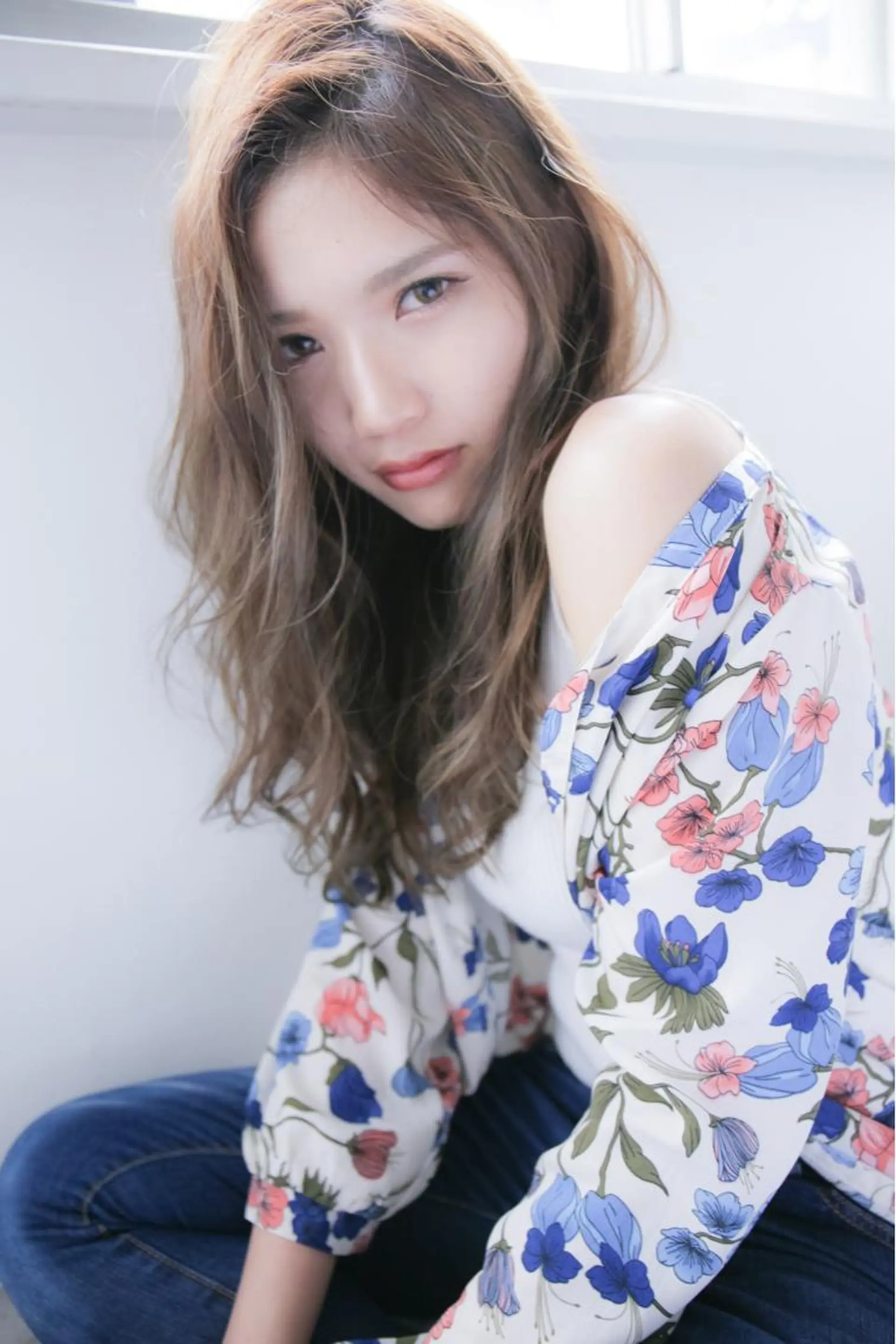 セミロング カラー ヘアカラー トリートメント Crystal 船橋のヘアスタイル