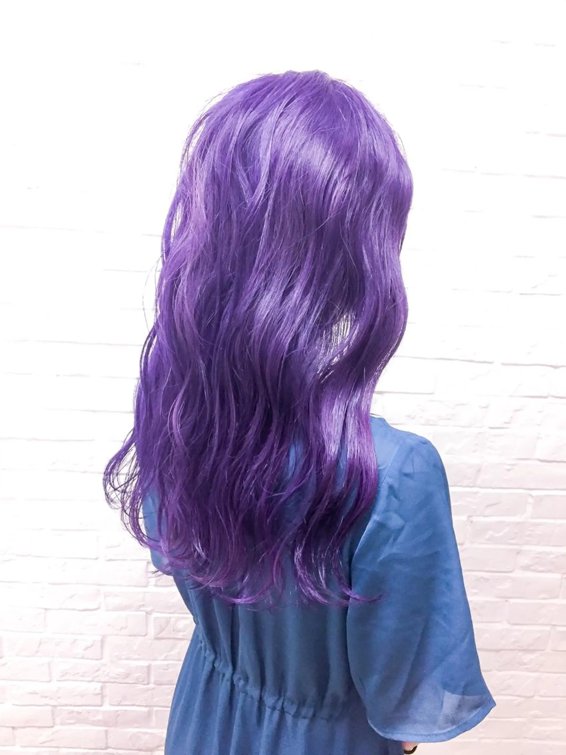 ロング カラー ブリーチ パープルカラー エクステリピート率 No.1 菊池　悠介のヘアスタイル