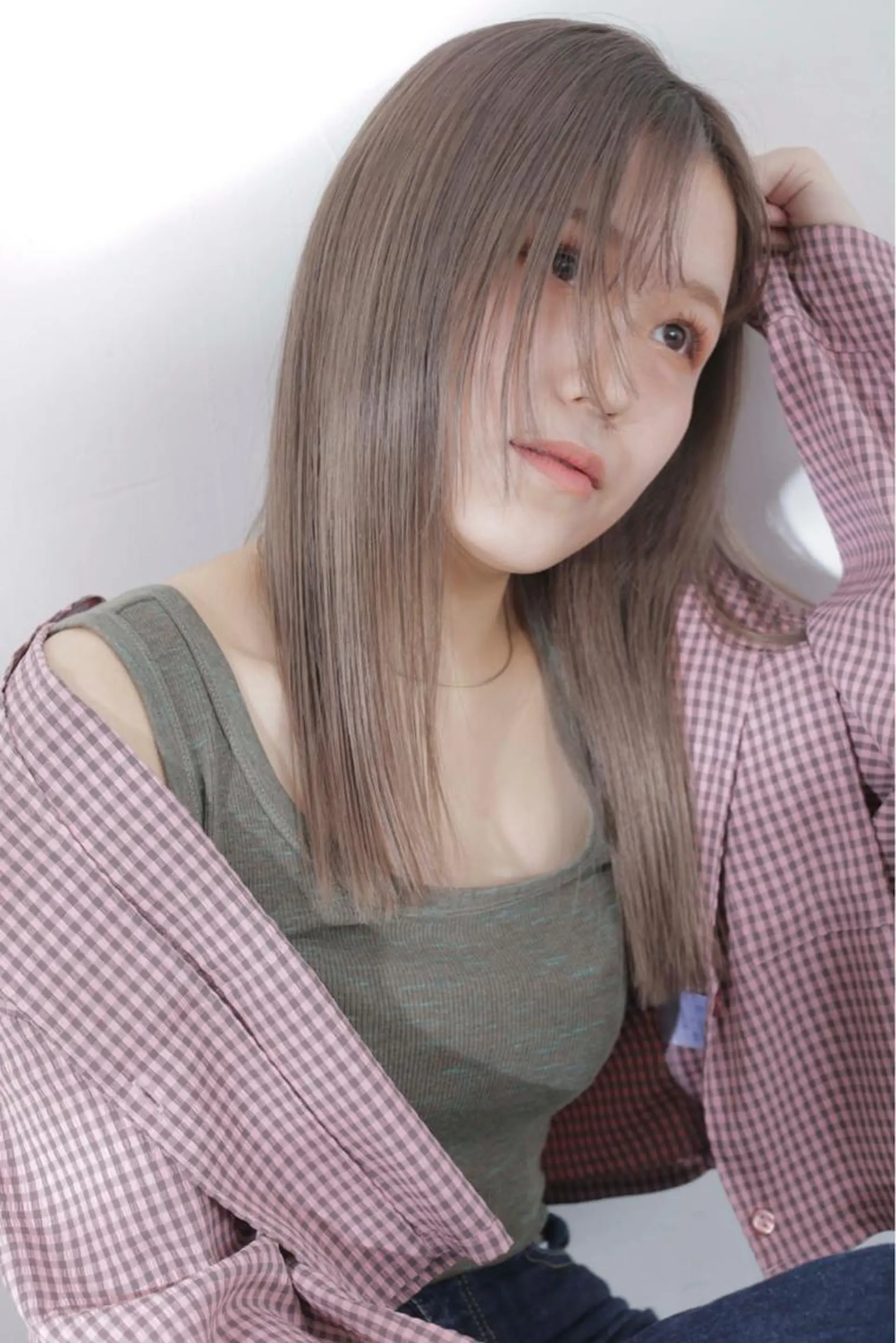 ミディアム カット ヘアカラー トリートメント しもかわ かほのヘアスタイル