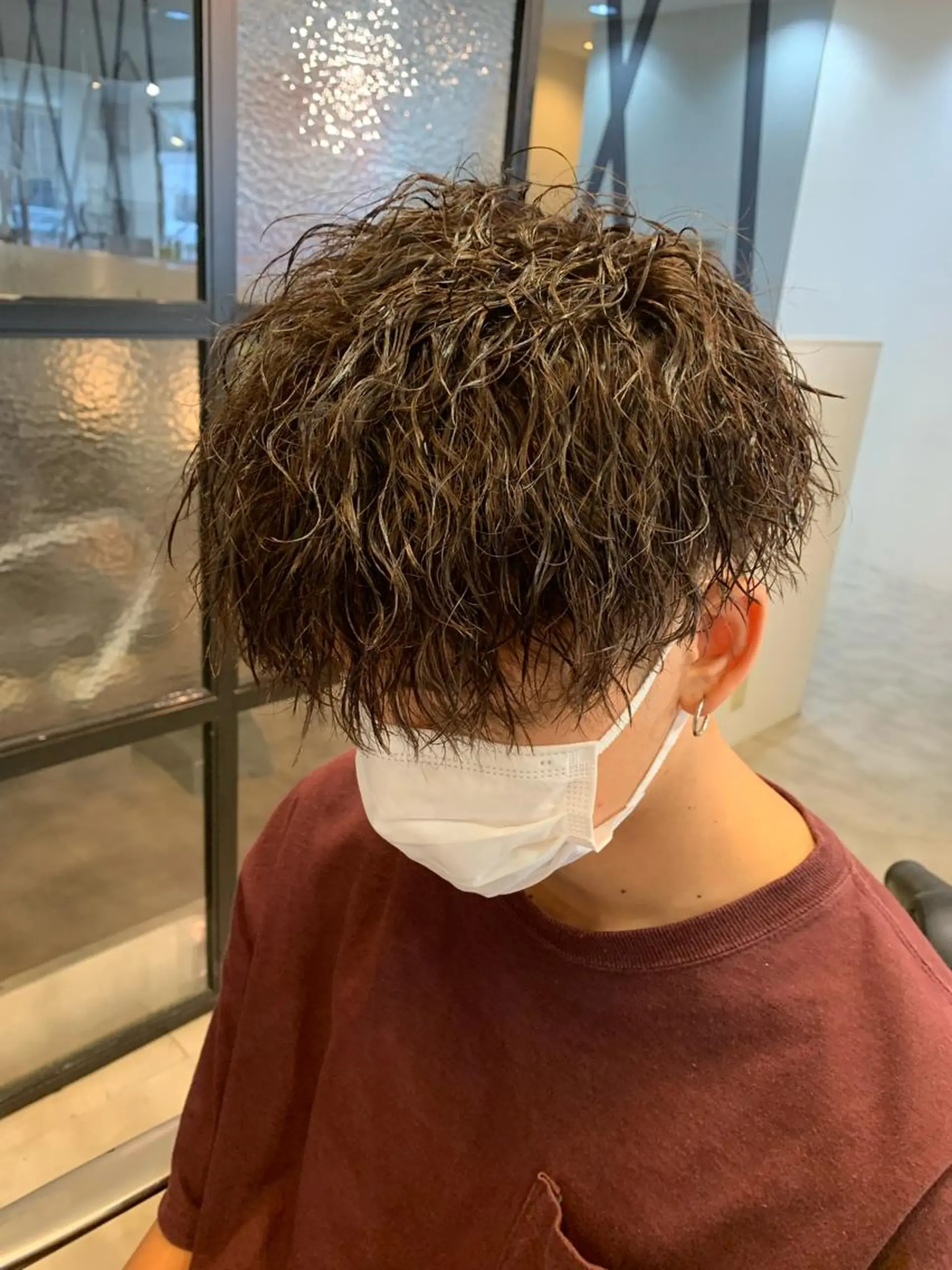 ミディアム メンズパーマ/難波/ 心斎橋　室園亮佑のヘアスタイル