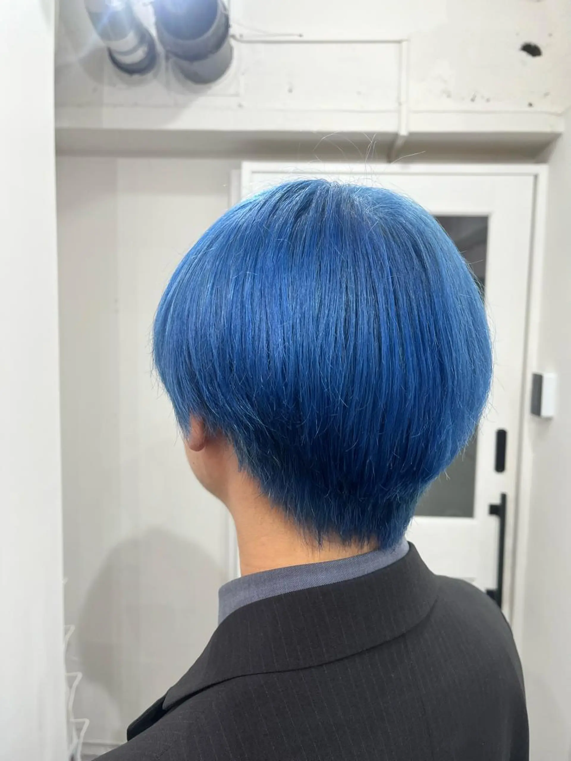 カラー メンズ ヘアカラー トリートメント ヘアセット ♱地雷カラー♱ウルフ ♱ 藍衣 ♱のヘアスタイル