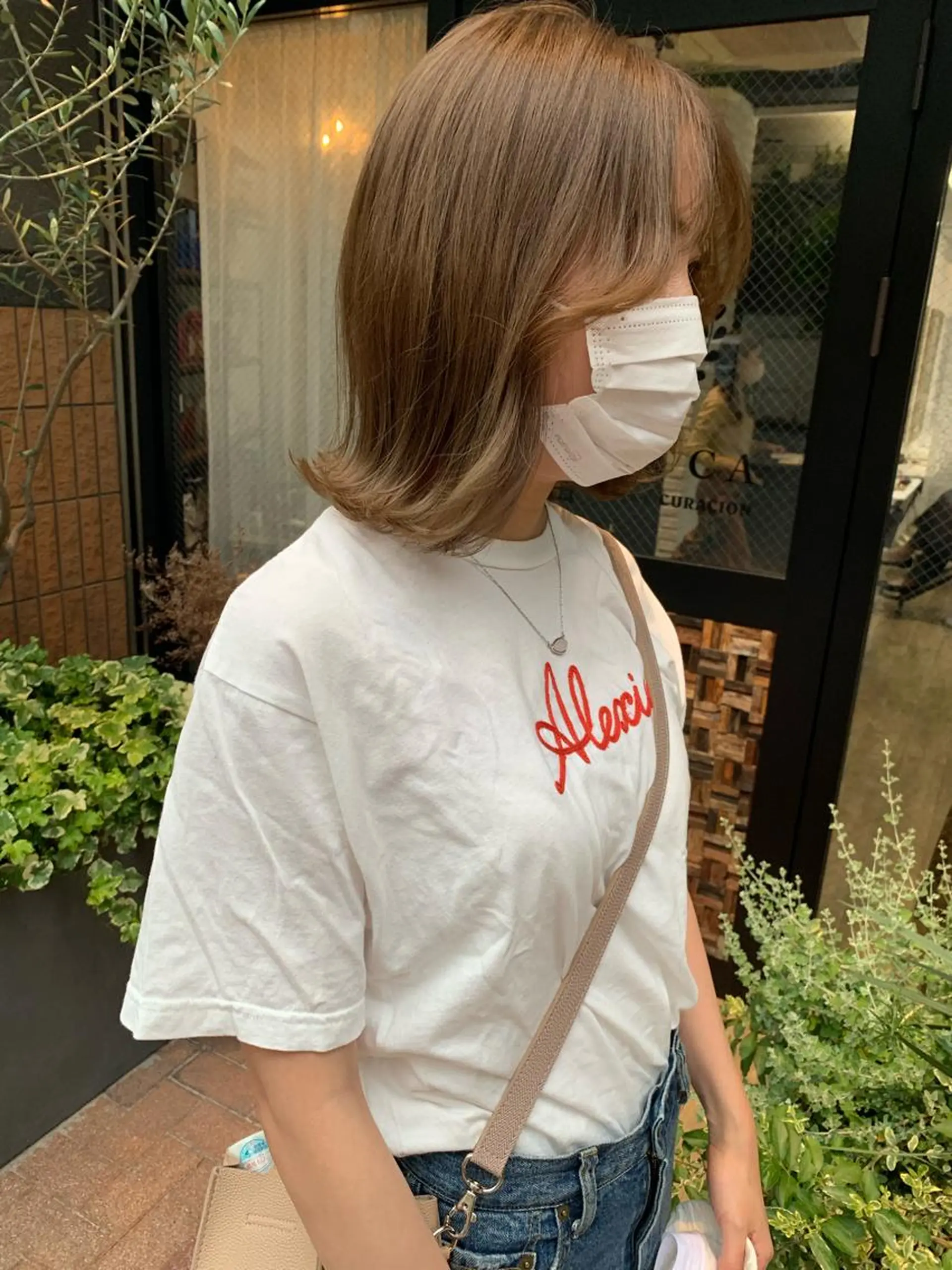 ミディアム カラー サイドバング 小顔カット カット ヘアカラー トリートメント レイヤー/顔周り /AKARIのヘアスタイル