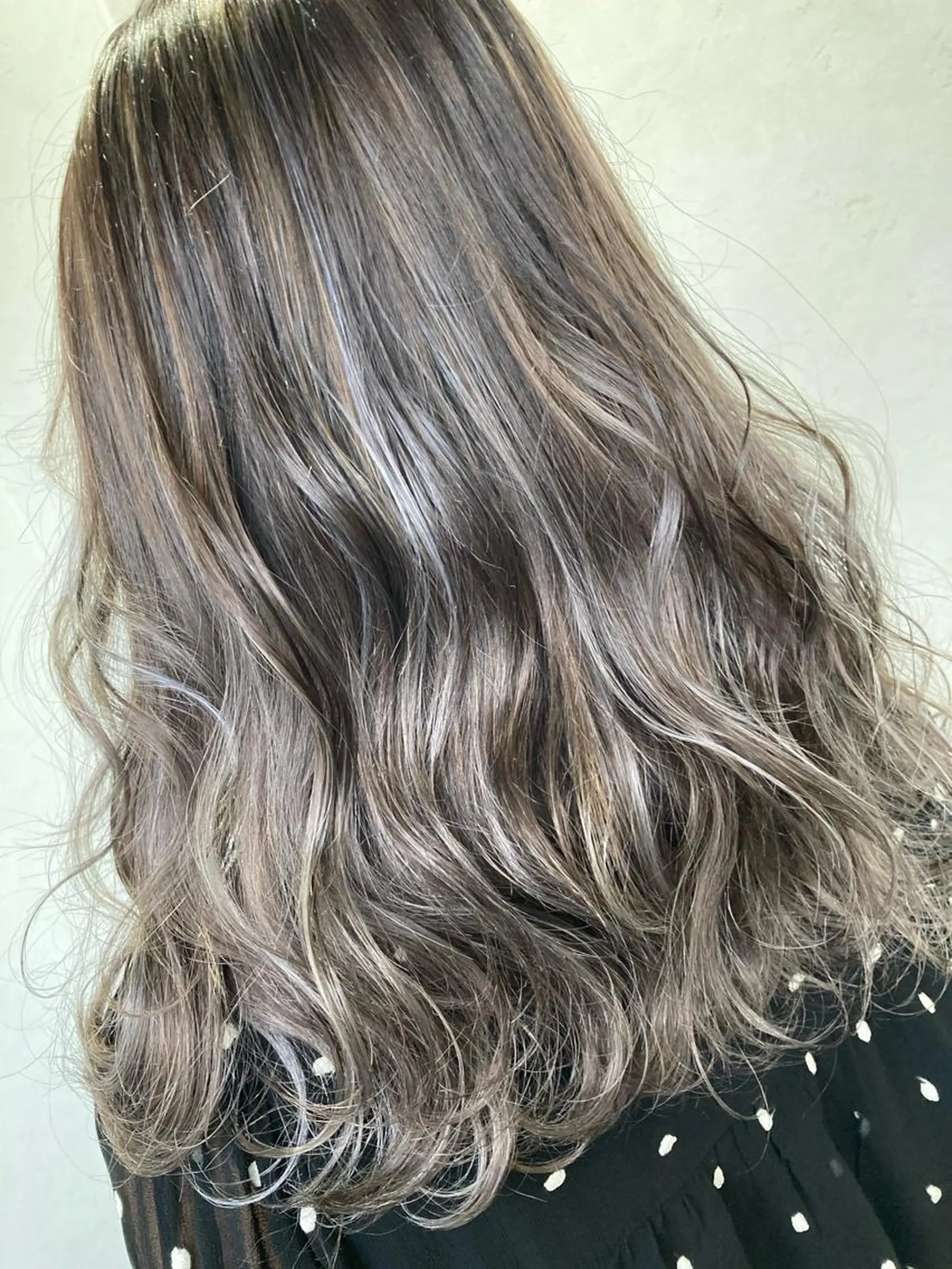 セミロング カラー ヘアアレンジ ブリーチ毛縮毛矯正 👑山口のヘアスタイル