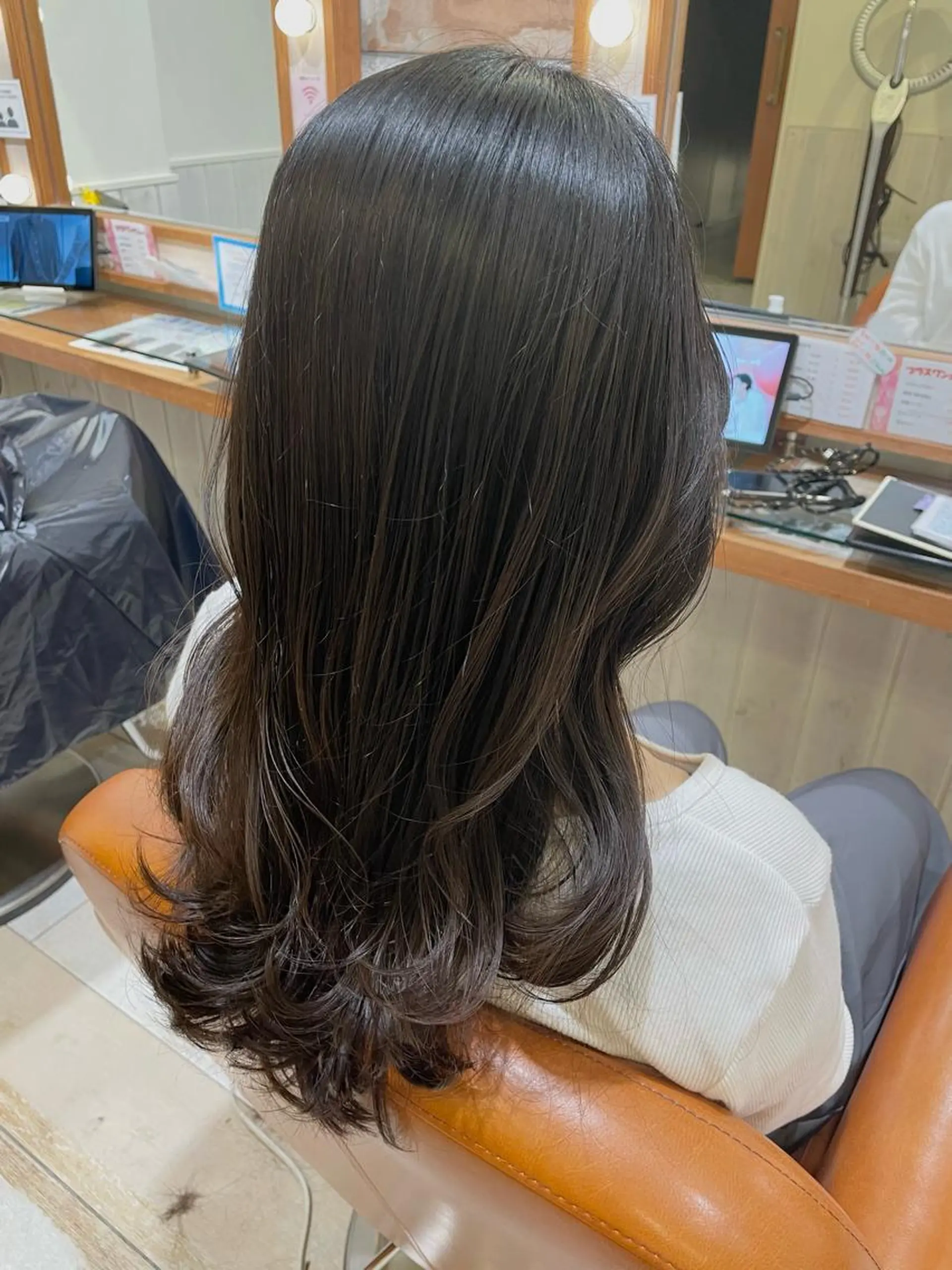 ロング パーマ 縮毛矯正 ストレートパーマ 清水　ちひろ ✄トップスタイリストのヘアスタイル