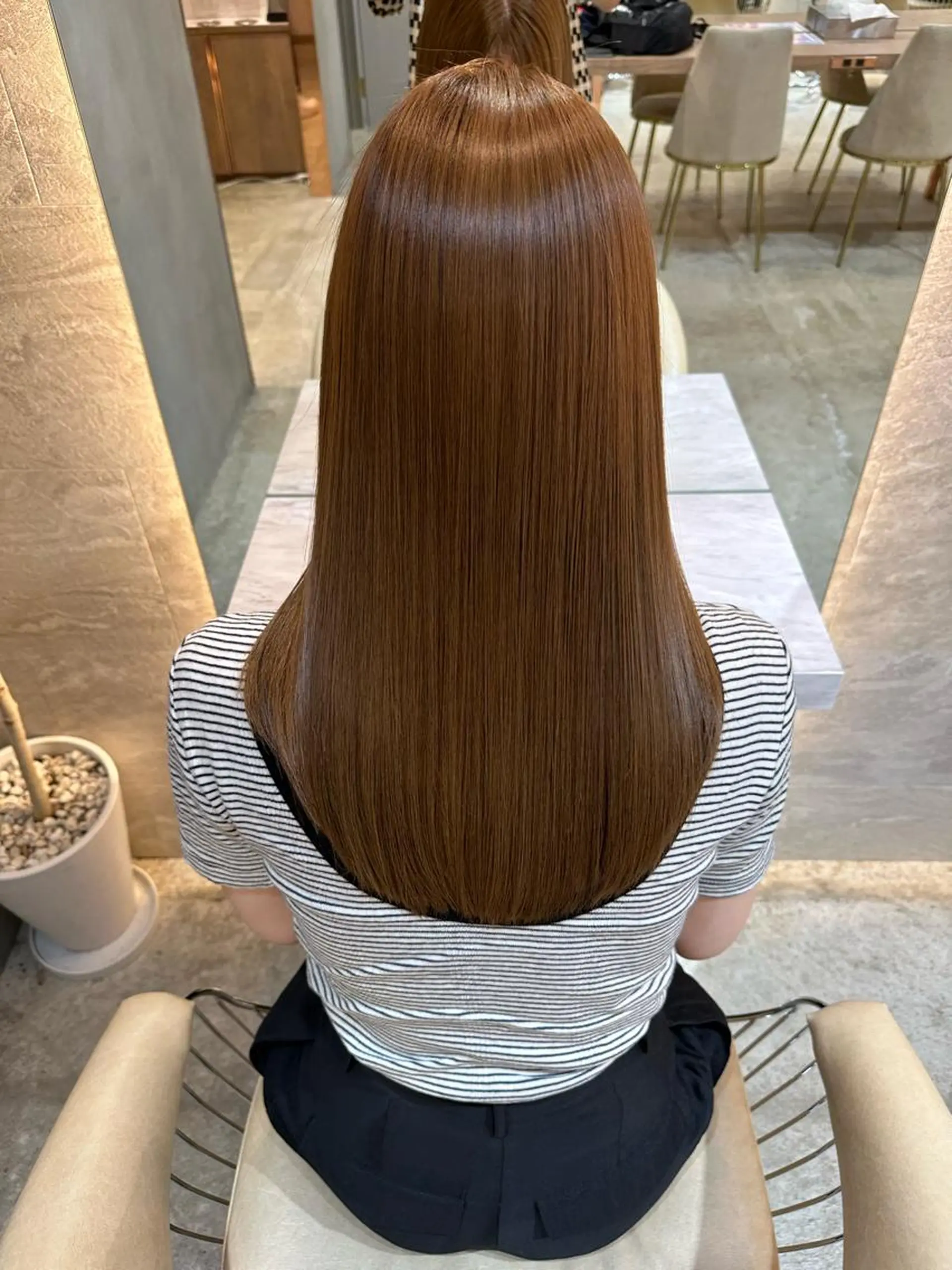 セミロング カラー カット ヘアカラー 縮毛矯正 トリートメント レイヤー/韓国ヘア 縮毛矯正🫧鈴木颯のヘアスタイル