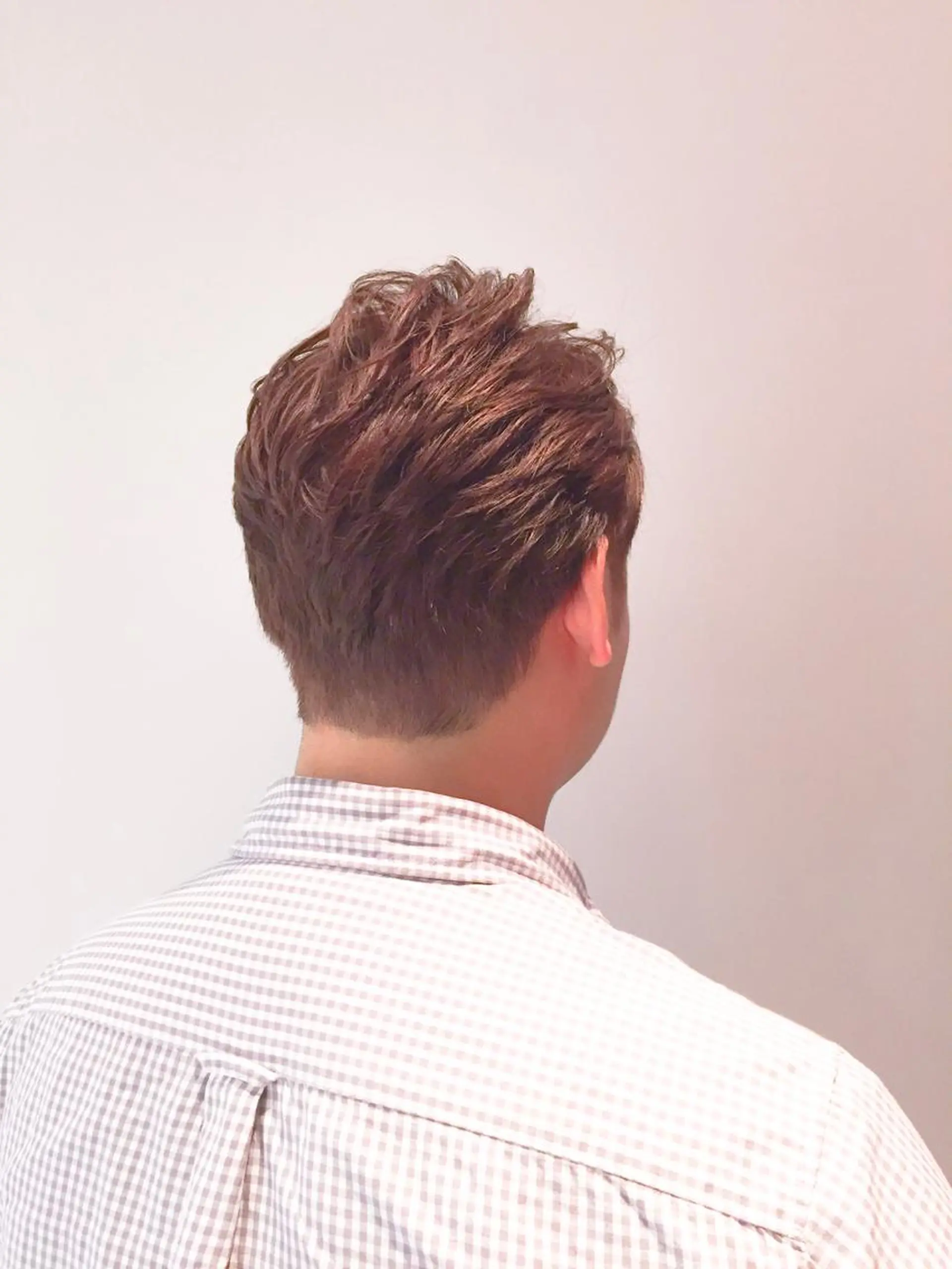 ショート カラー メンズ 刈り上げ アッシュ レッドカラー un 溝の口 伊豆本のマツエク・マツパデザイン