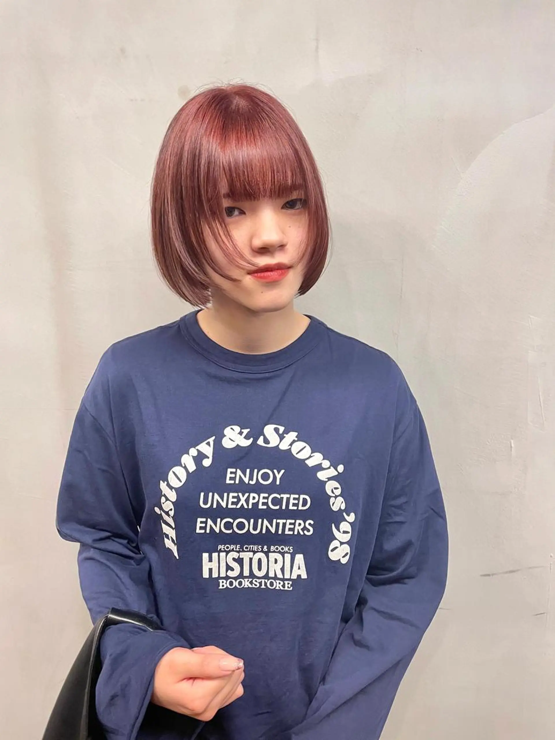 ミディアム カラー パーマ ヘアアレンジ メンズ キッズ ネイル マツエク・マツパ アイブロウ メンズブリーチ ブリーチ ブリーチなしカラー オレンジ ピンクカラー カット ヘアカラー トリートメント tatsumi/ボブ ウルフ/レイヤーのヘアスタイル
