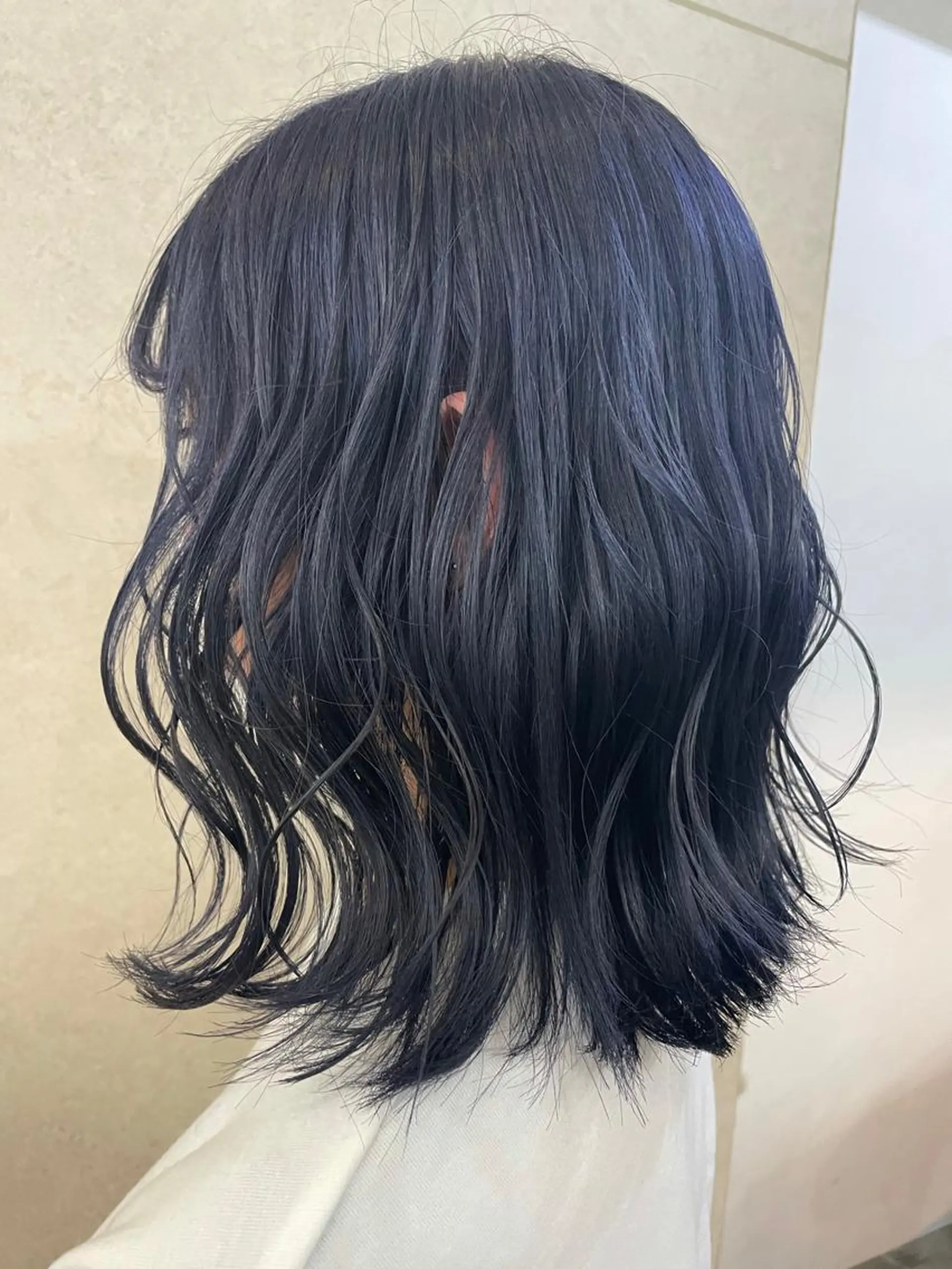 セミロング カラー ヘアアレンジ ブルーカラー ネイビーカラー 韓国風ヘア 🦋高瀬寛菜🦋 韓国/ブリーチのヘアスタイル