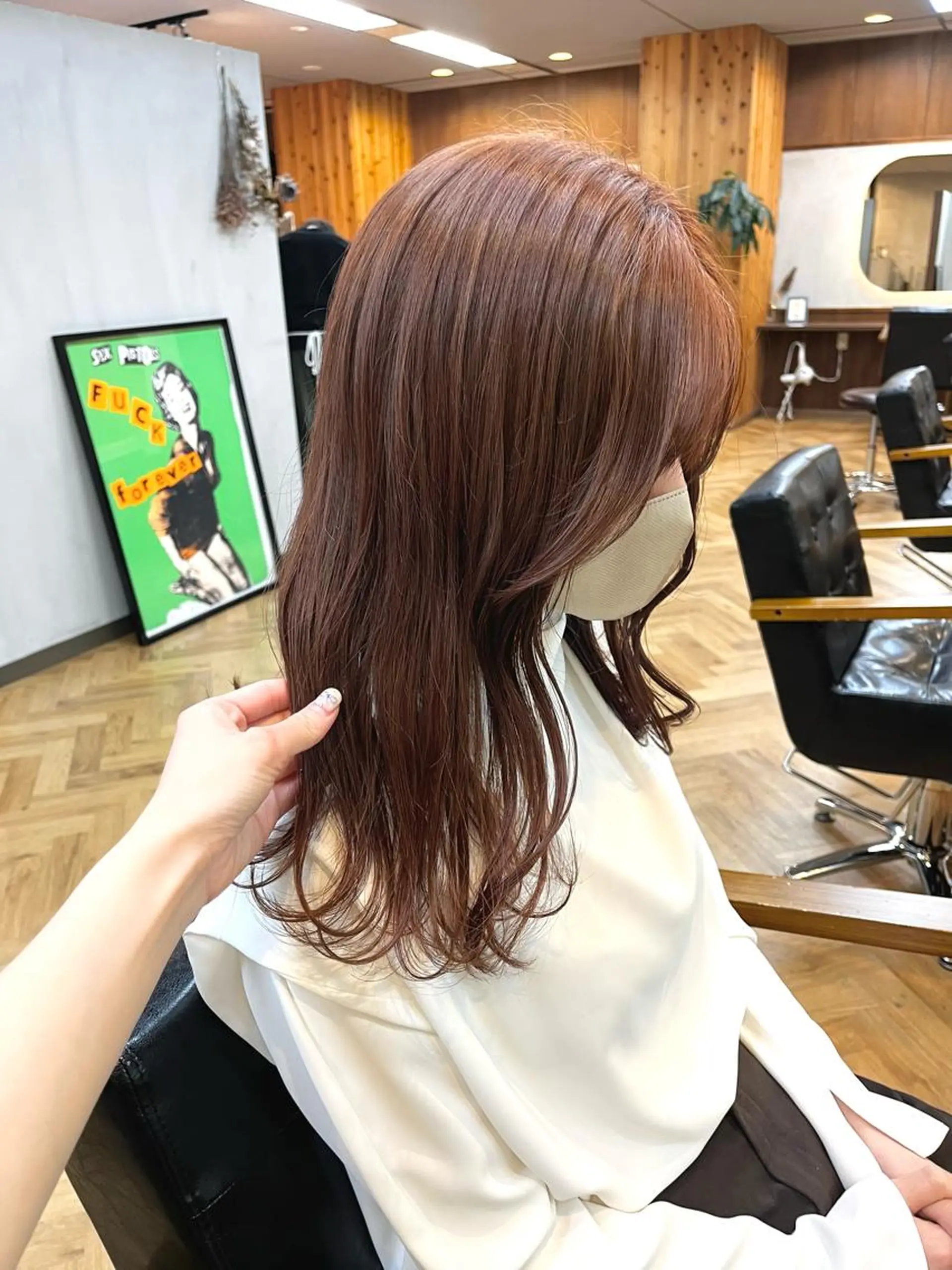ミディアム カラー ブリーチ ダブルカラー ブリーチなしカラー ena/ブリーチなし 透明感・レイヤー🎀のヘアスタイル