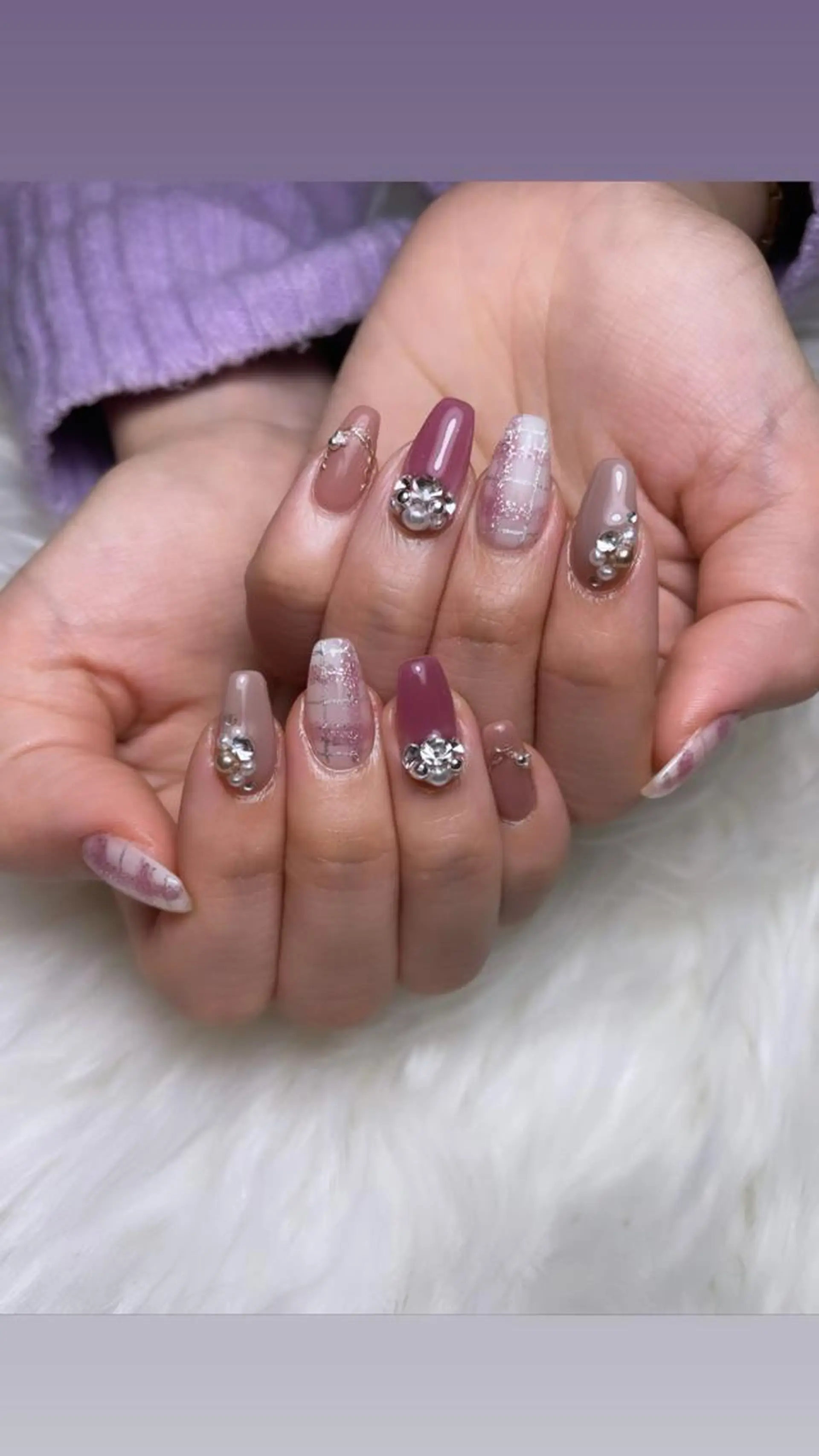 セミロング ネイル BELLUNA Mizuki❤︎のネイルデザイン