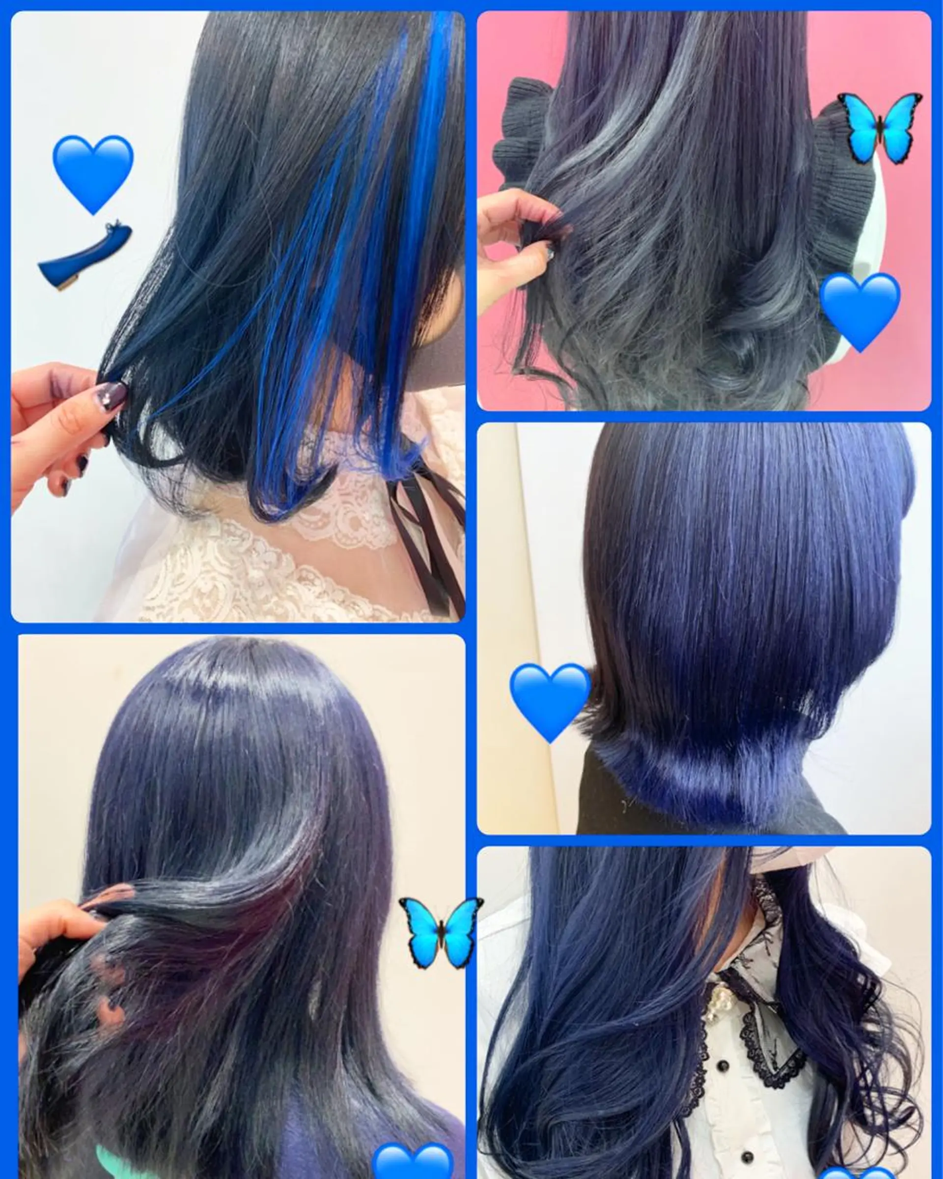 ミディアム カラー ダブルカラー グラデーションカラー ハイライトカラー インナーカラー ネイビーカラー 新宿駅近♡個室 ♡関口三都季🌜のヘアスタイル