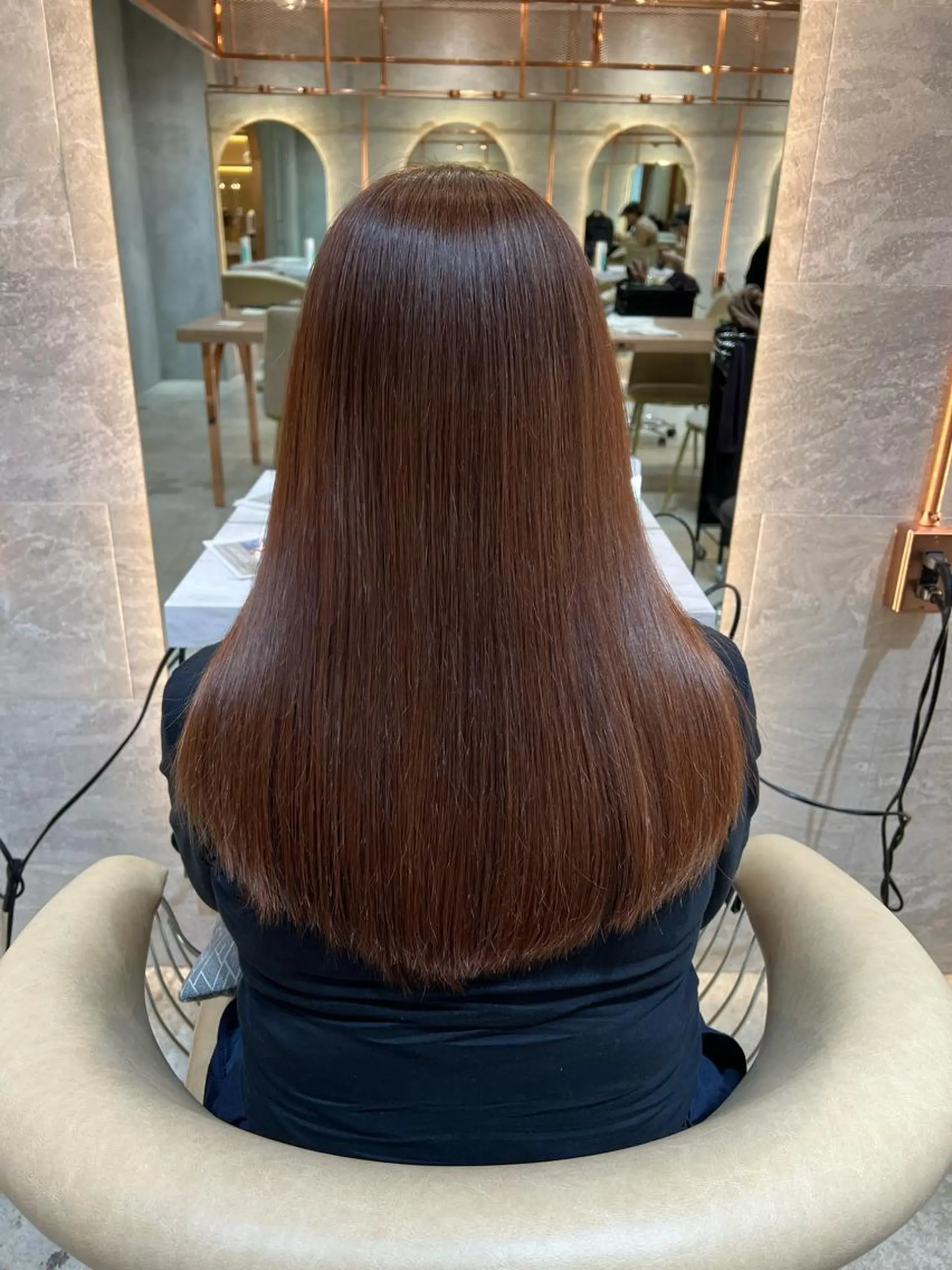 セミロング カット 縮毛矯正 トリートメント ボブ/巻ける縮毛矯正 /韓国レイヤーはなのヘアスタイル