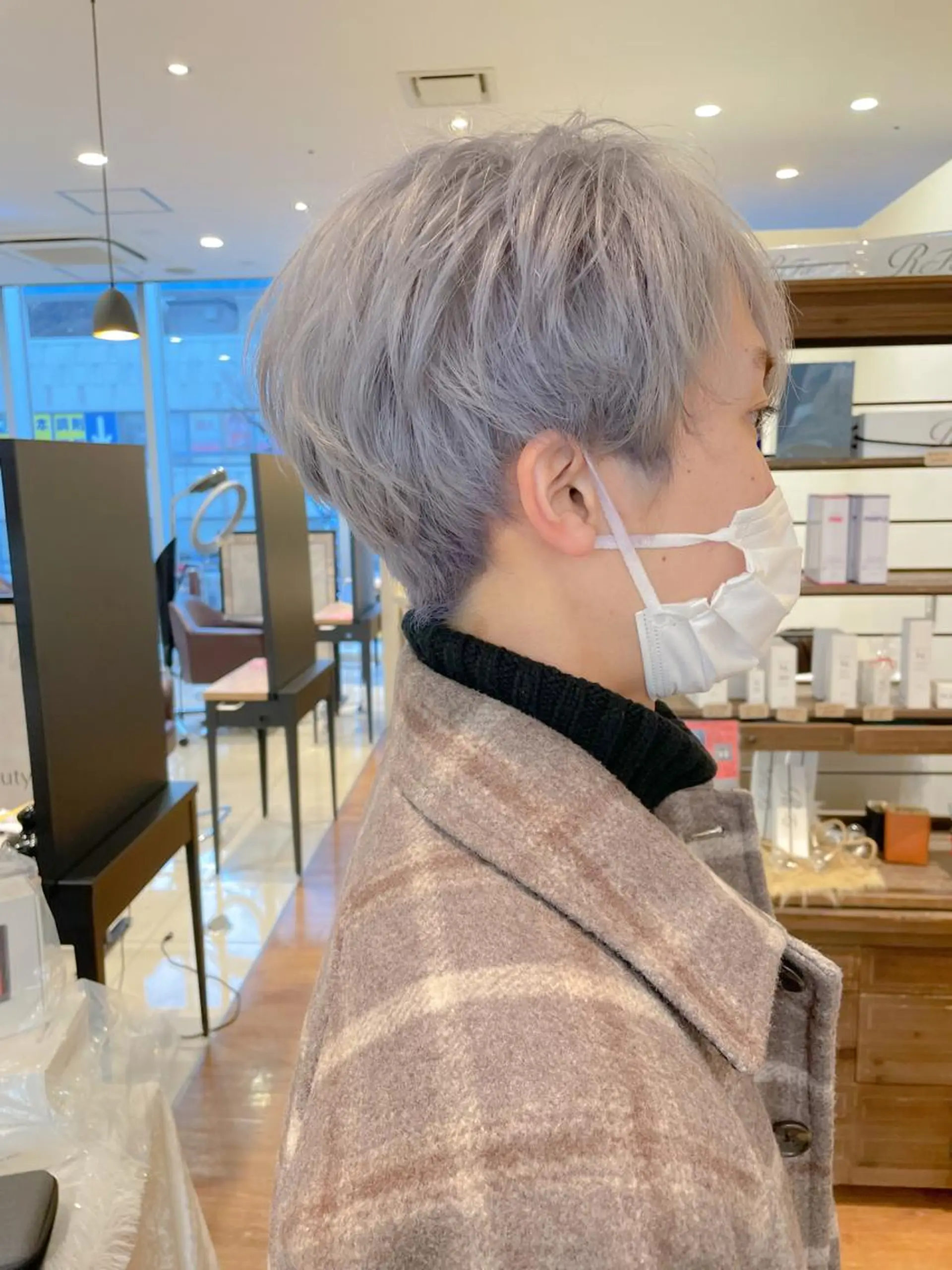 ショート カラー アッシュ シルバー シルバーアッシュ 髪質改善/ブリーチ 田代 龍我のヘアスタイル