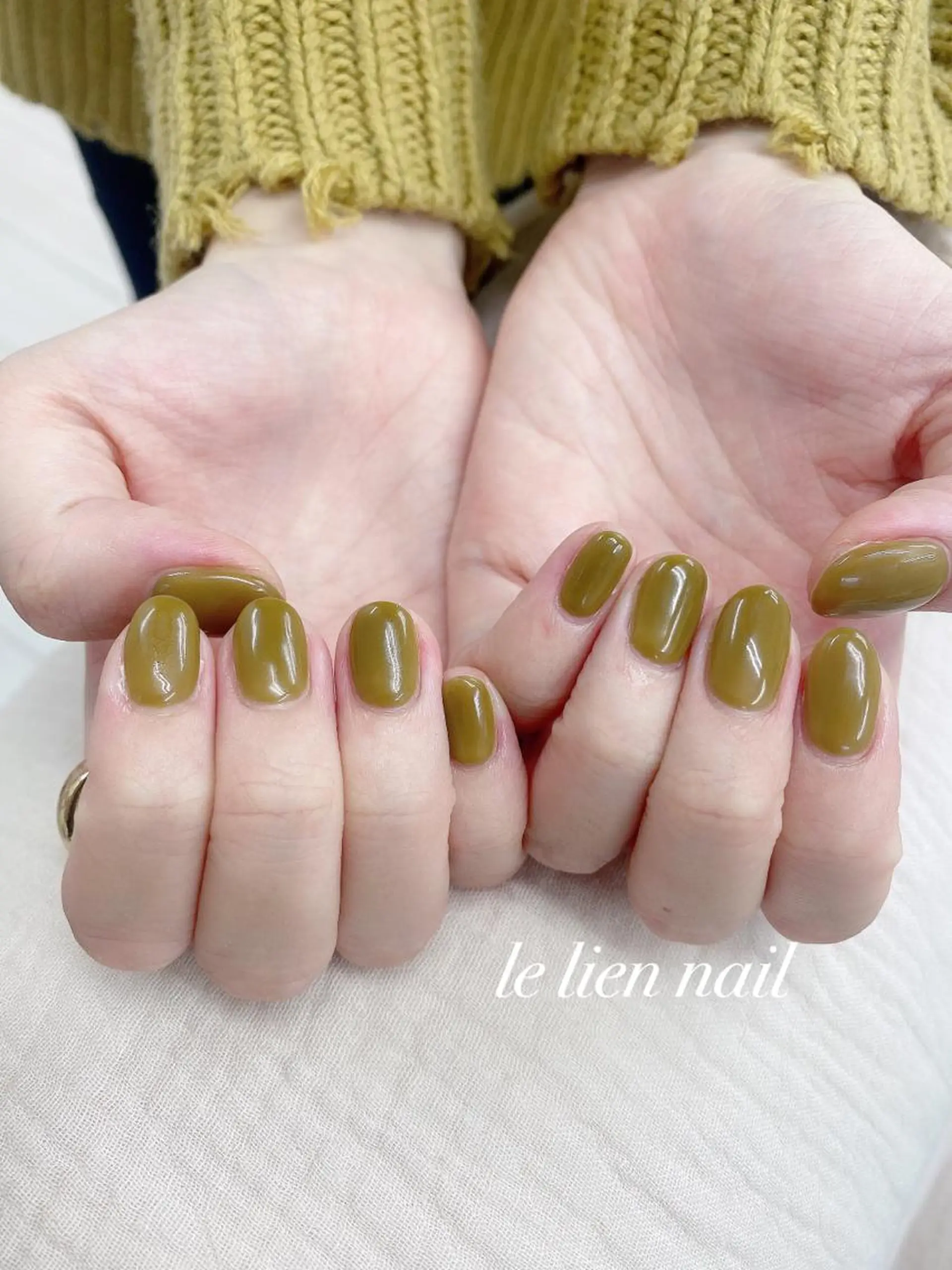 ネイル クリアネイル ワンカラーネイル ピスタチオネイル le lien nailのネイルデザイン