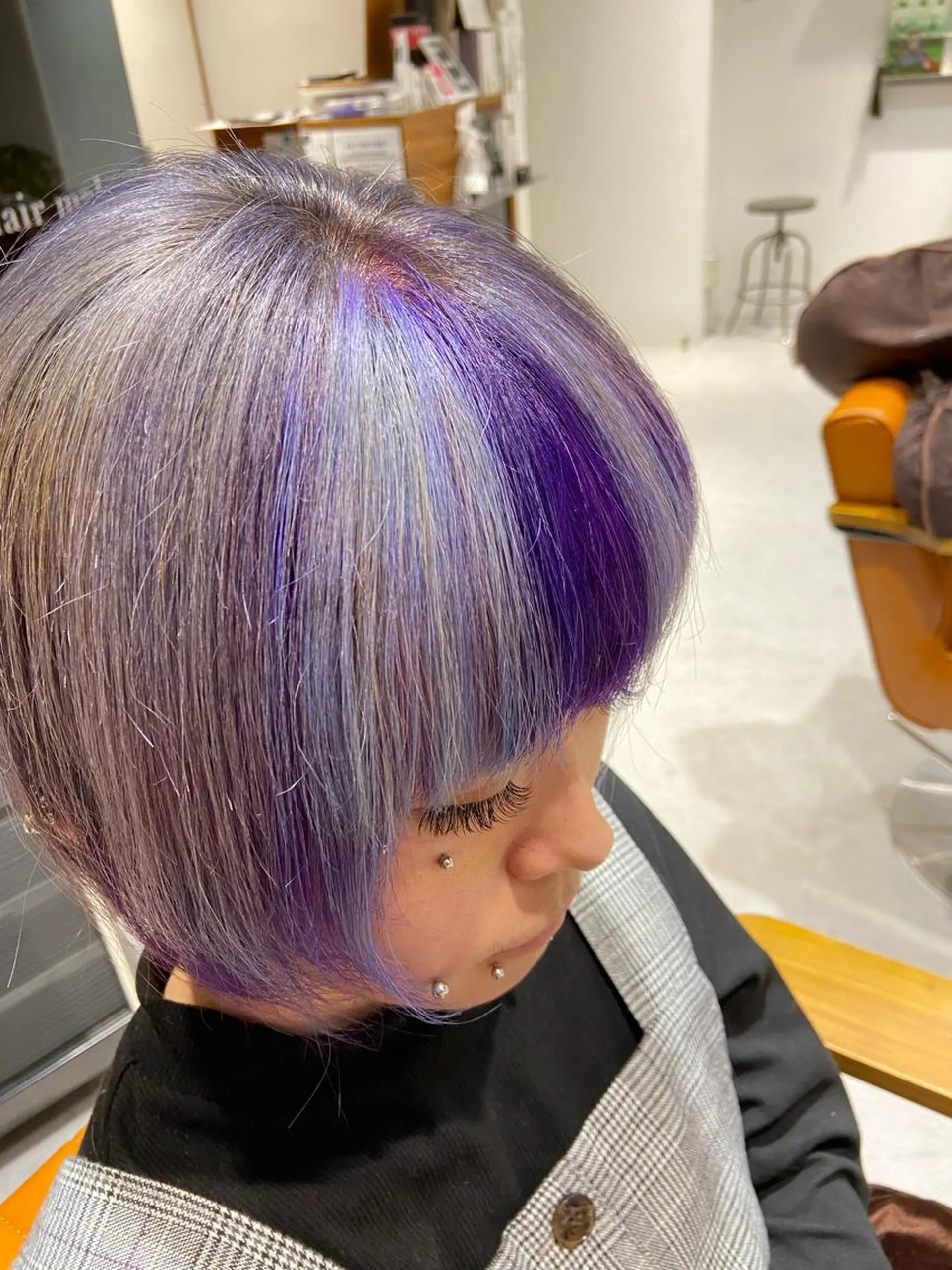ショート パープルカラー 代表　しみず としやのヘアスタイル