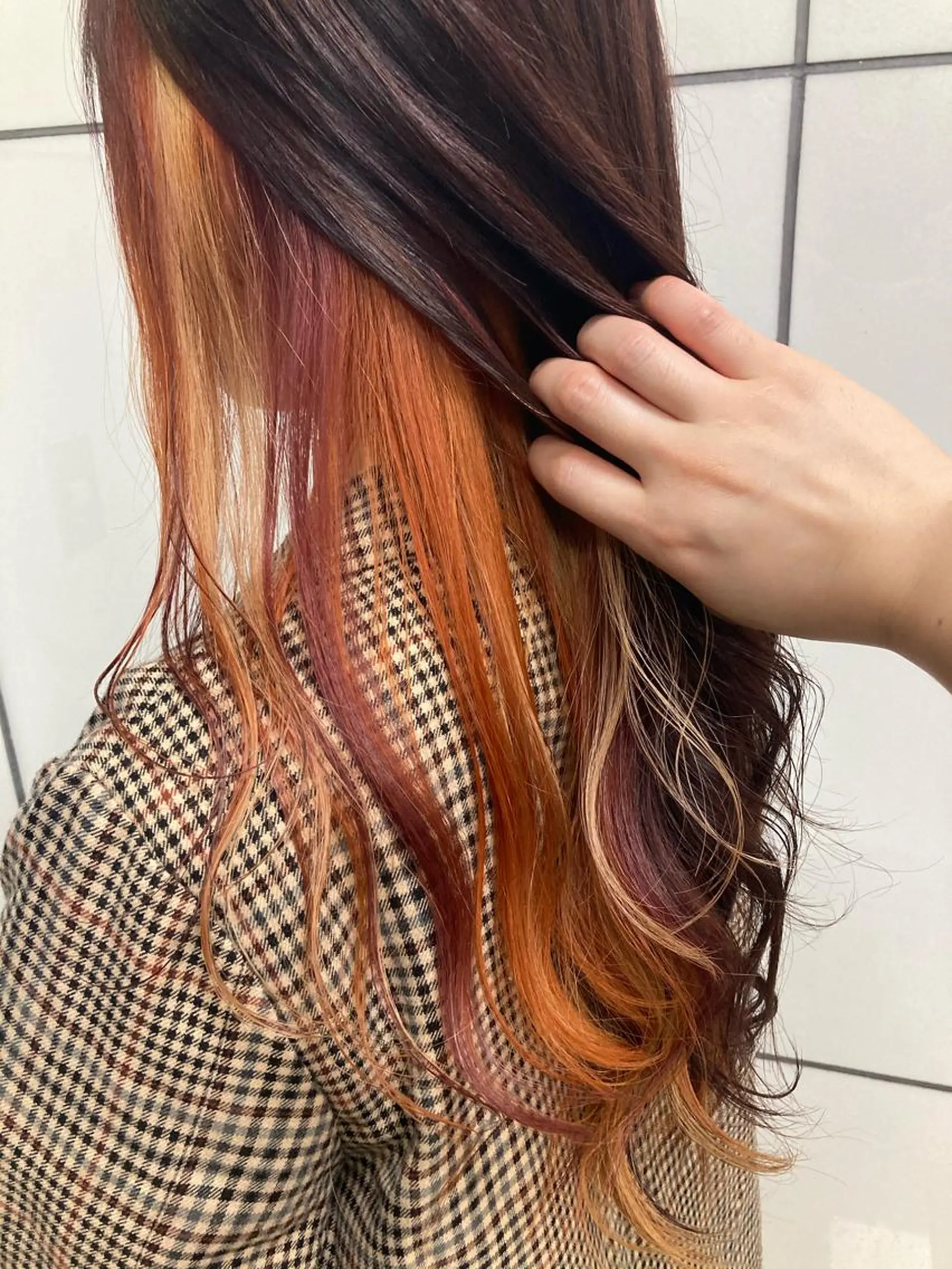 セミロング カラー ヘアカラー トリートメント 髪質改善/痛ませ ないカラー/西村航大のヘアスタイル