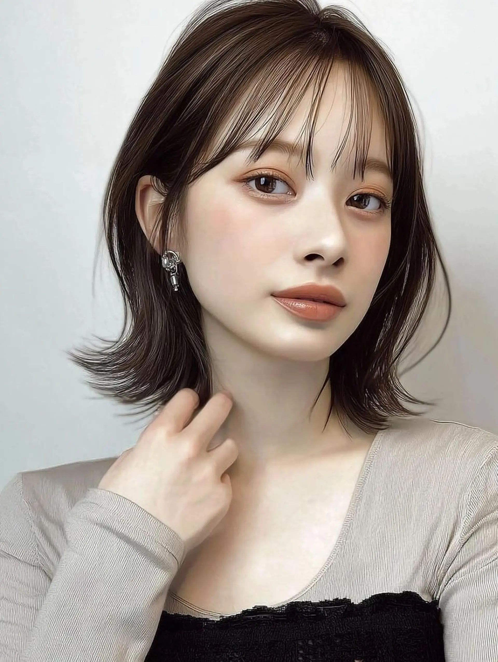 ショート ヘアアレンジ 髪質改善 韓国風ヘア レイヤーカット 似合わせカット シースルーバング カット ヘアカラー Ayumu /京都／西院のヘアスタイル