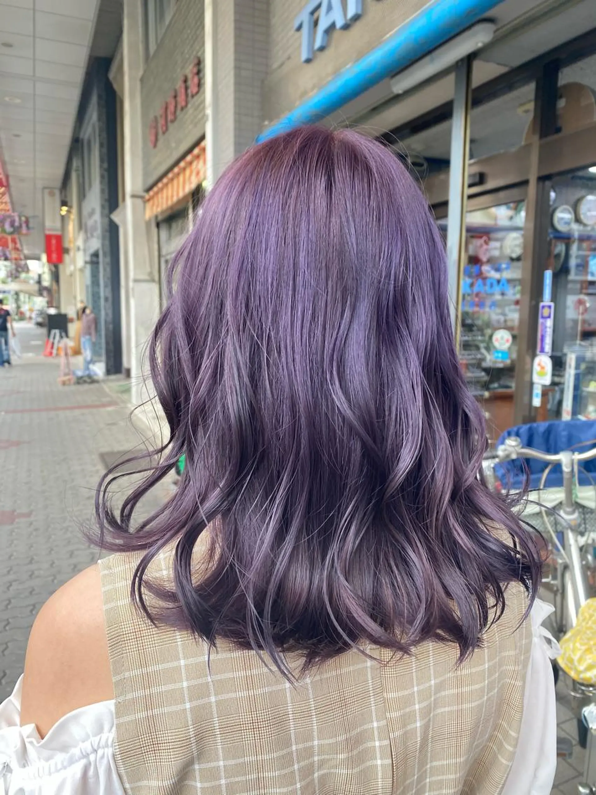 セミロング アッシュ ヘアカラー ゆぴ☾‪/推しカラー /ハイトーンのヘアスタイル