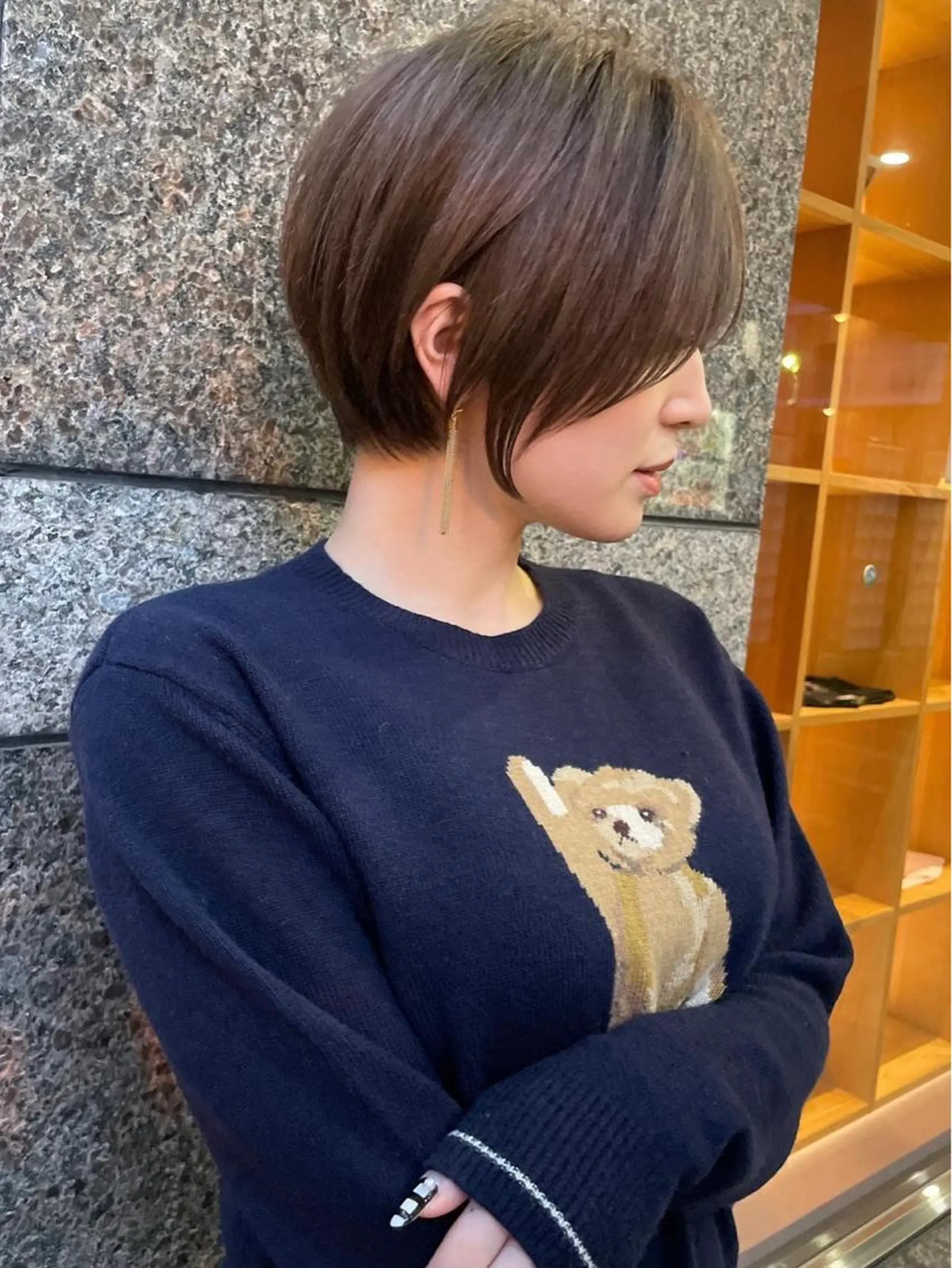 ショート かえ🩶韓国ボブ🎀 透明感カラー🥣のヘアスタイル