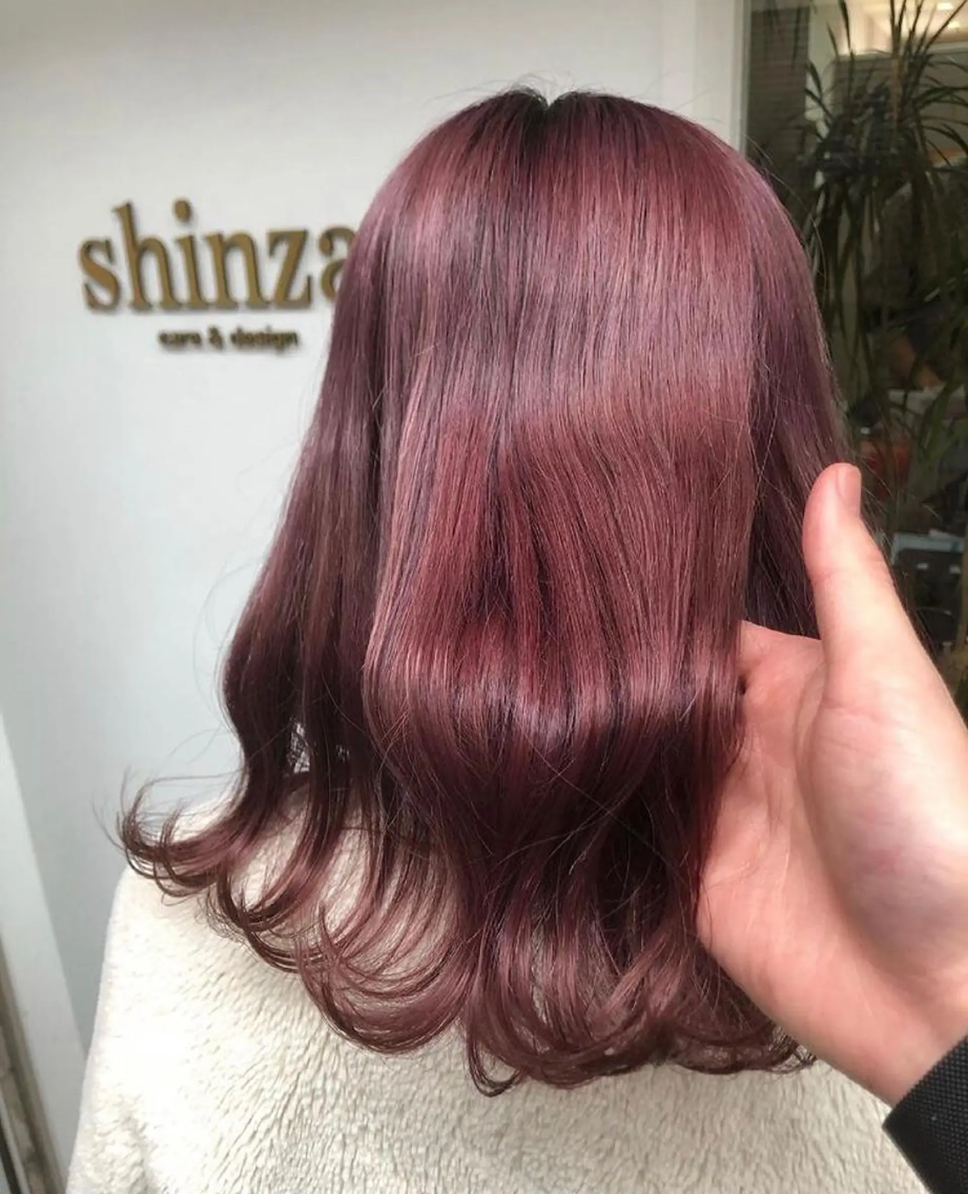 ミディアム カラー ヘアアレンジ ピンクカラー 髪質改善/ ツヤ髪カラー/高井のヘアスタイル
