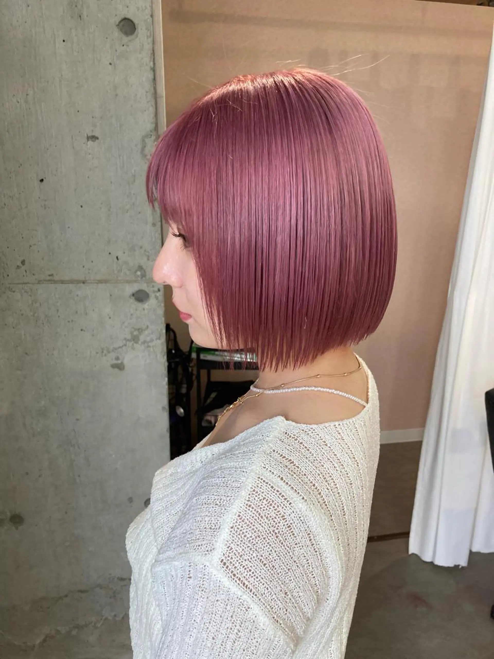 ショート カラー ピンクカラー 髪質改善.縮毛矯正 ×韓国ヘアyukiのヘアスタイル