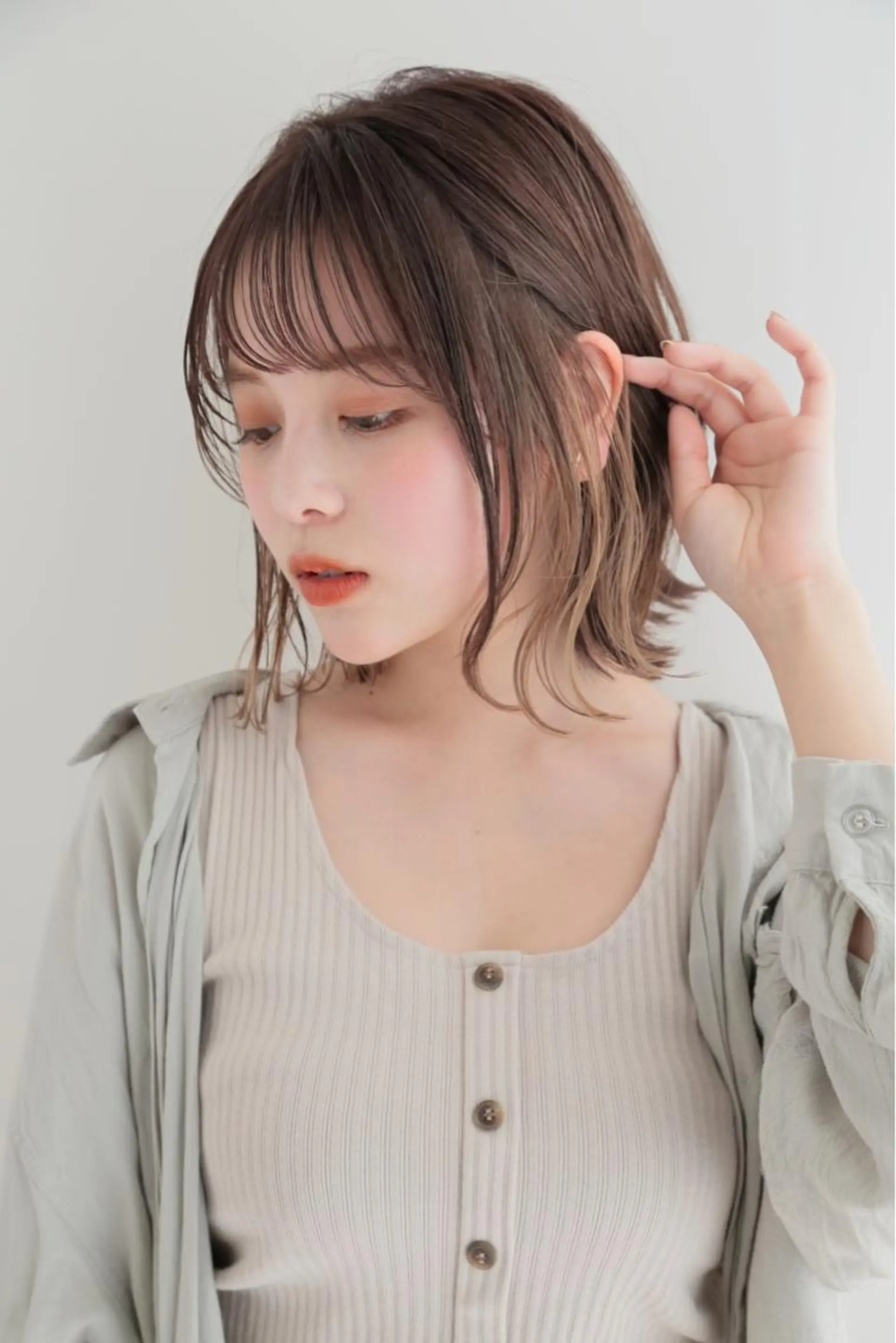 ミディアム ヘアカラー トリートメント マンツーマン施術 山口つよしのヘアスタイル