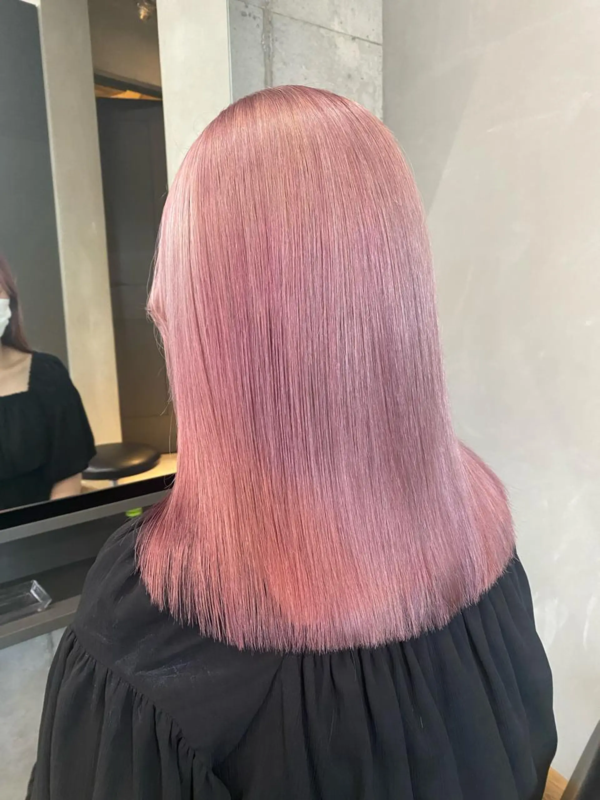 カラー ブリーチ ピンクカラー ヘアカラー レイヤー/柔色 カラー/SAkiのヘアスタイル