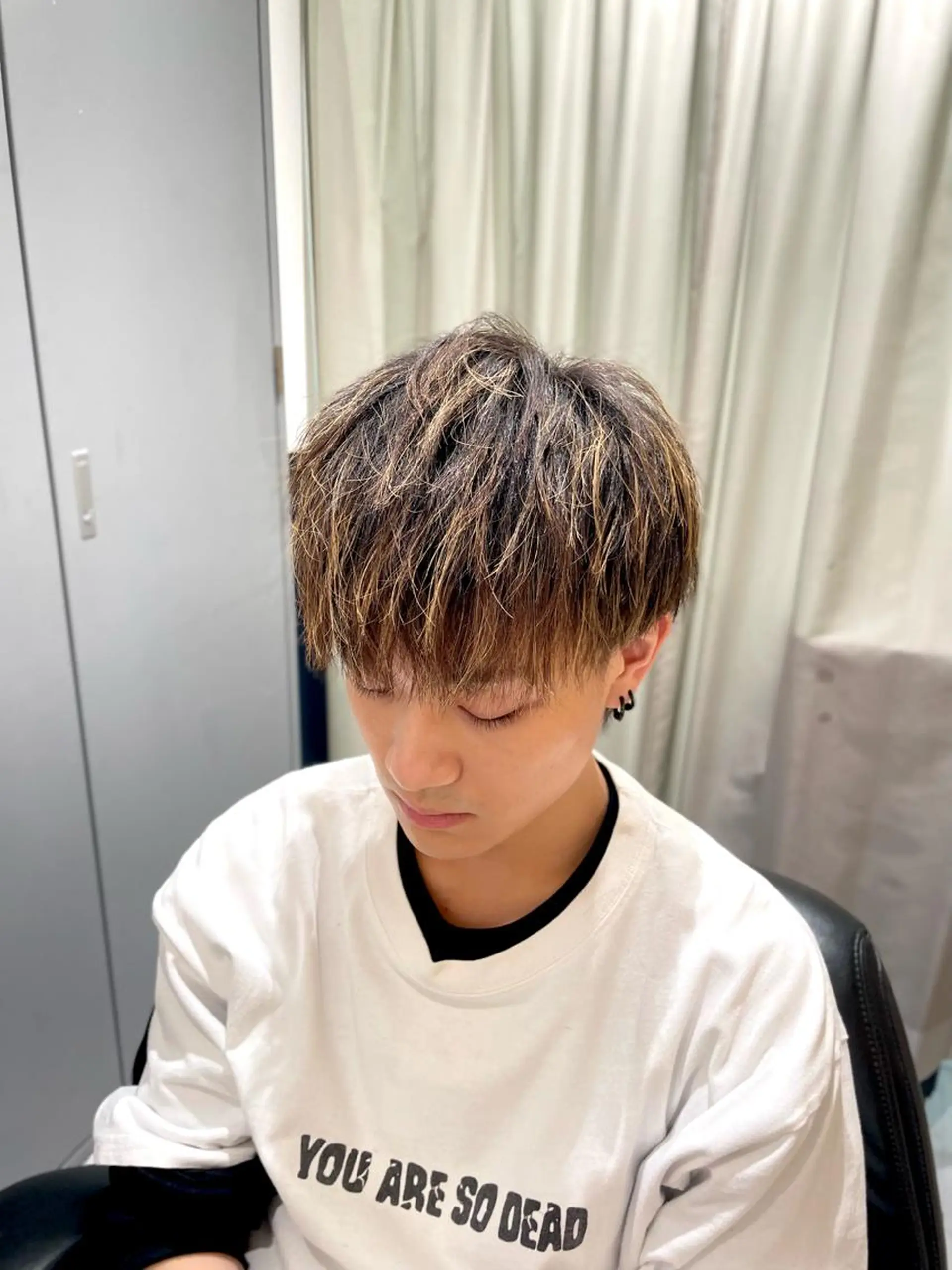 ミディアム メンズ フェードカット スキンフェード くせ毛 カット 銀座メンズカット/ 銀座メンズパーマ/のヘアスタイル