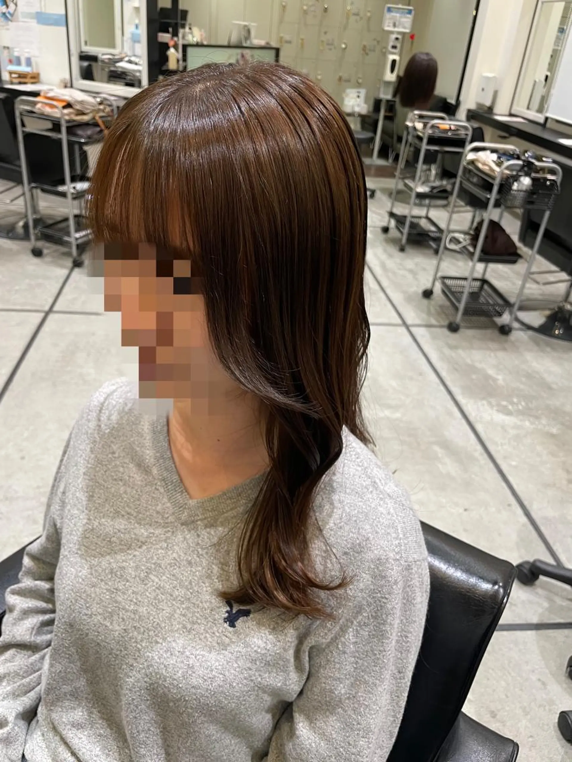 ロング カラー オレンジ MOURI CHISATOのヘアスタイル