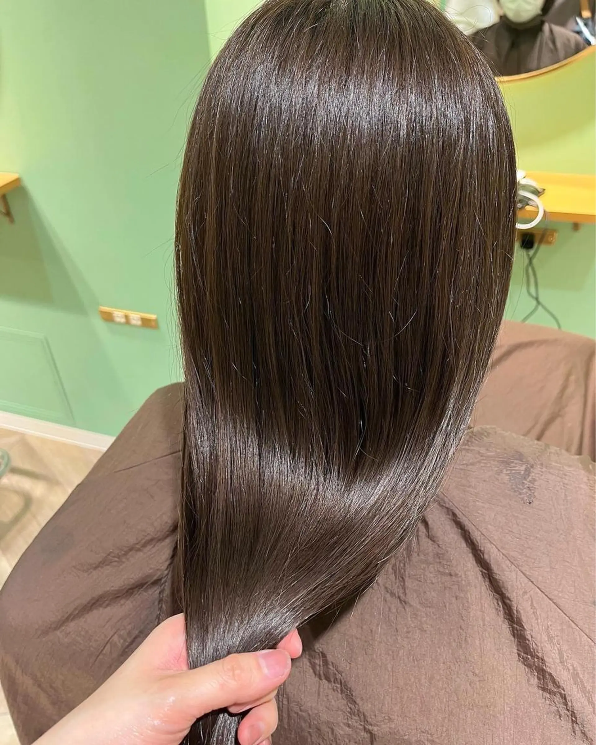 セミロング カラー グレージュ ミルクティーグレージュ 髪質改善 髪質改善☆ 縮毛矯正miyuのヘアスタイル