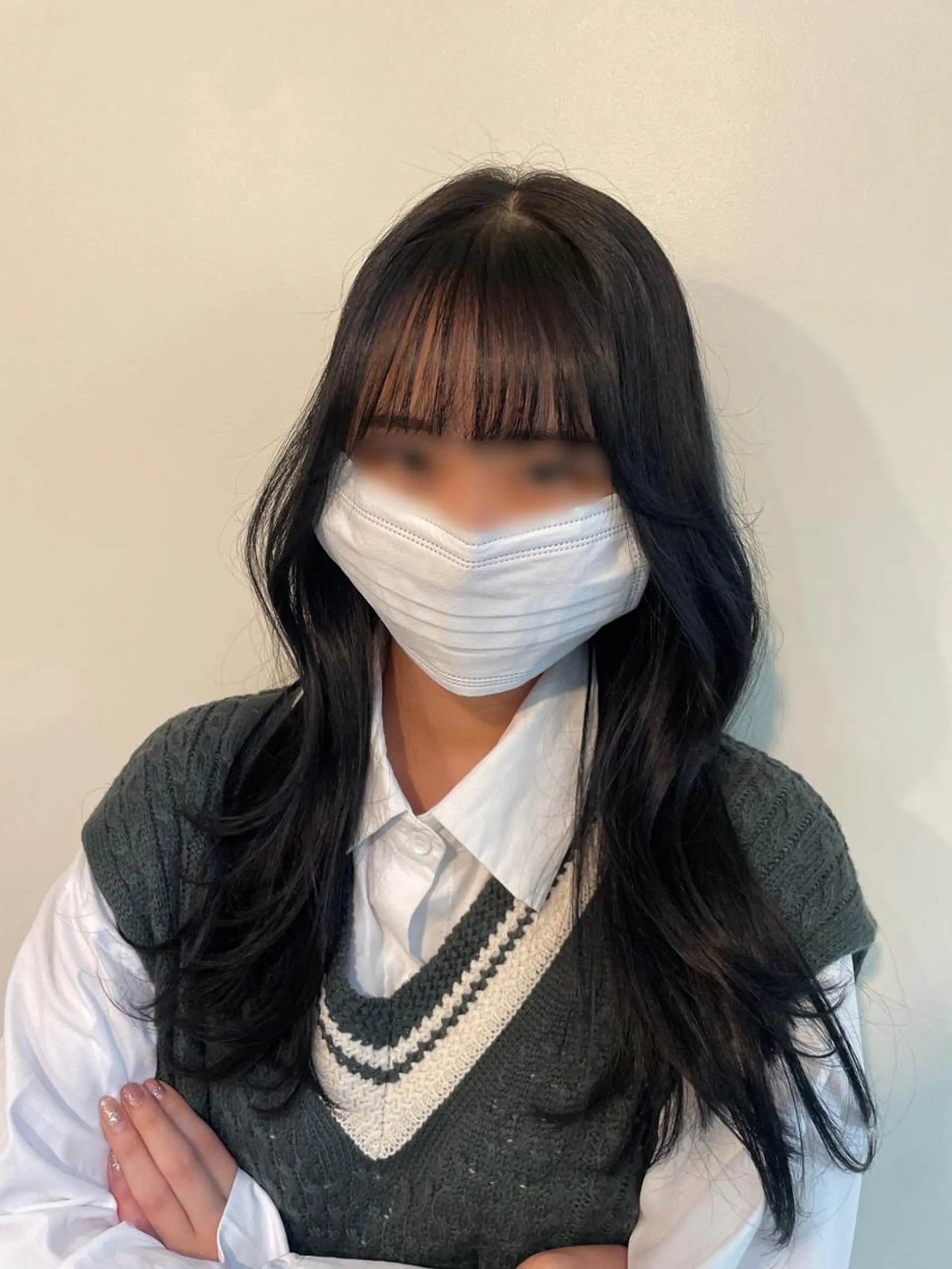 ロング 韓国風ヘア レイヤーカット 韓国リアルハッシュ レイヤーカットのヘアスタイル