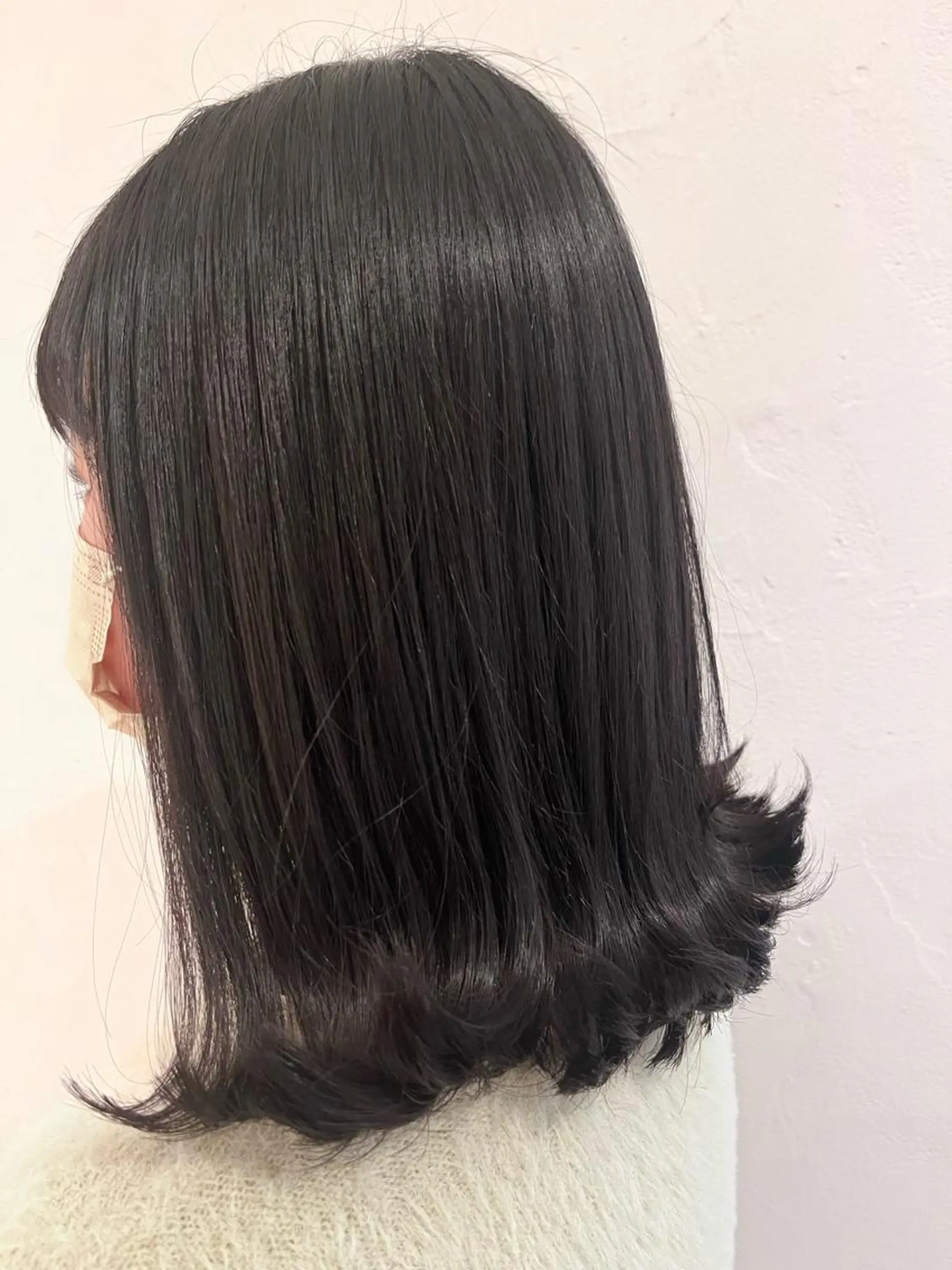 ミディアム カラー ボブ 伸ばしかけ 外ハネヘア カット ヘアカラー トリートメント 美容室stadium 横田ジュンコのヘアスタイル