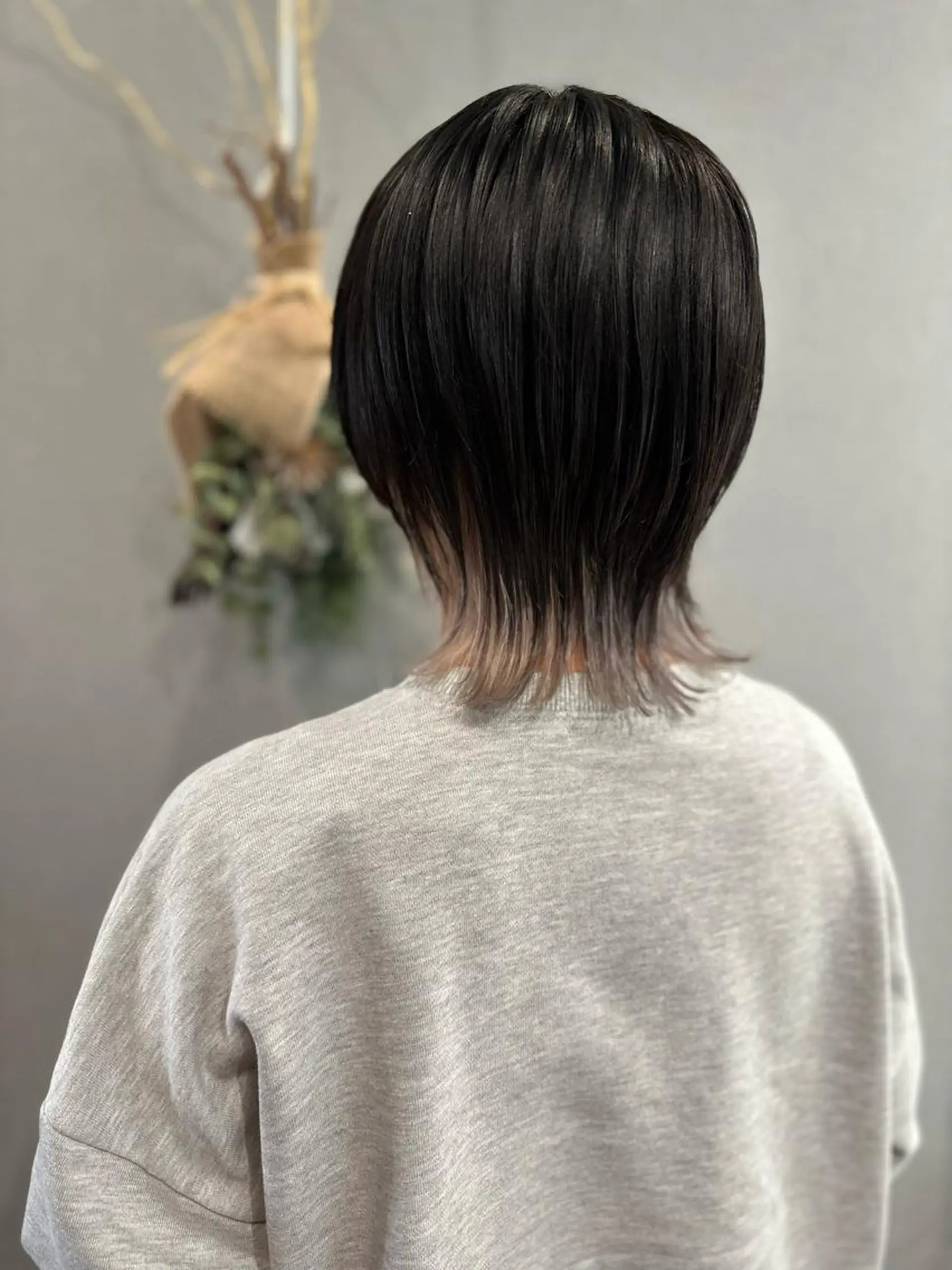 ショート カラー ミストバング 黒髪 ブリーチ  フェイスフレーミング インナーカラー K Harukaのヘアスタイル