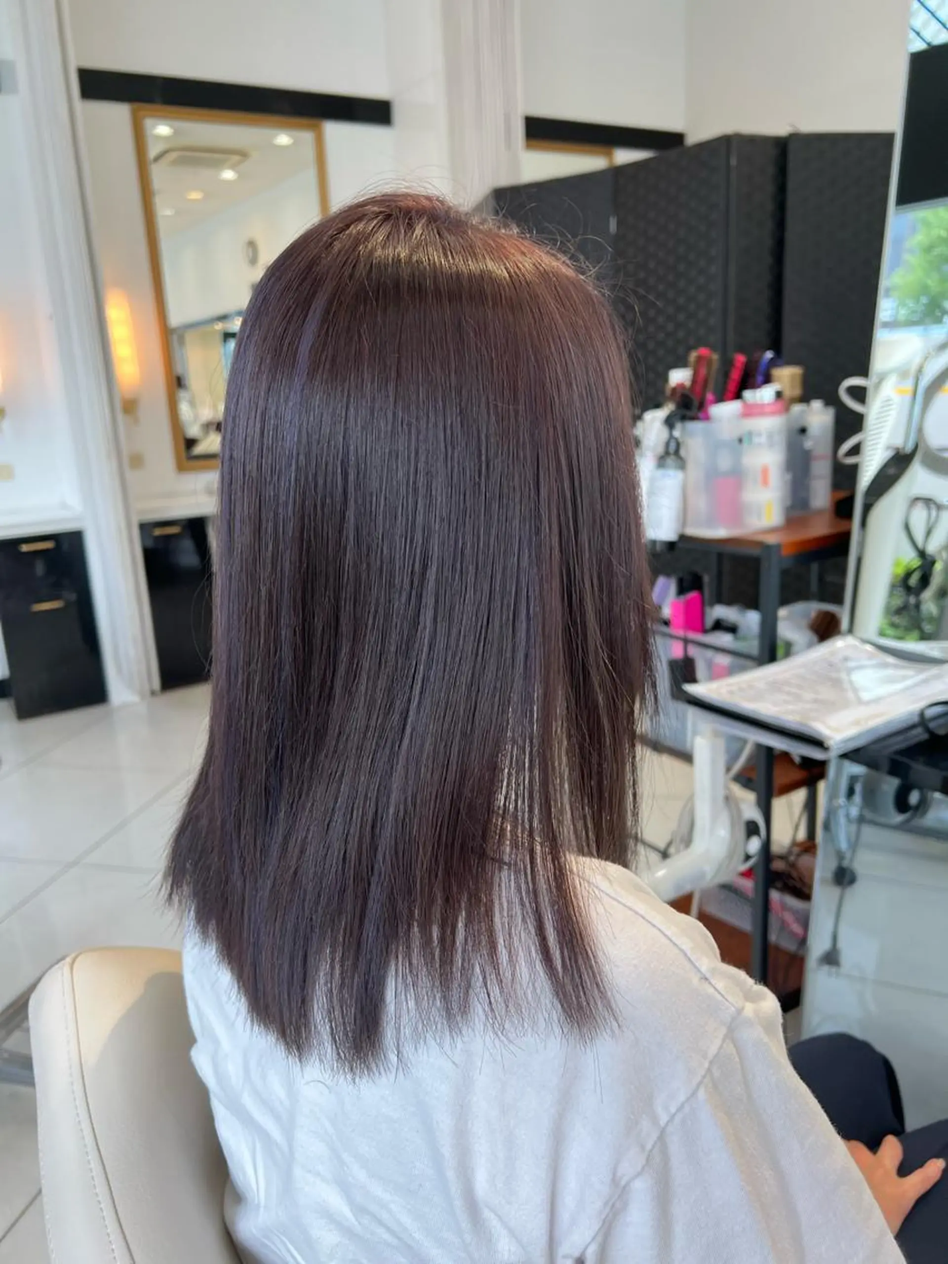 ミディアム カラー ハイライトカラー ハイライト 髪質改善 縮毛矯正 トリートメント 【似合わせカラー】 西口嶺河のヘアスタイル