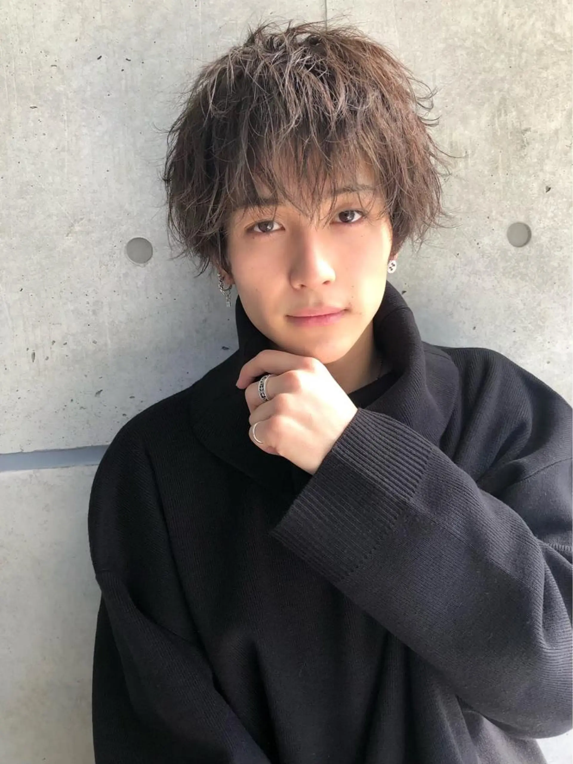 ミディアム カラー パーマ ヘアアレンジ メンズ 当日予約⭕️ JUNYAのヘアスタイル