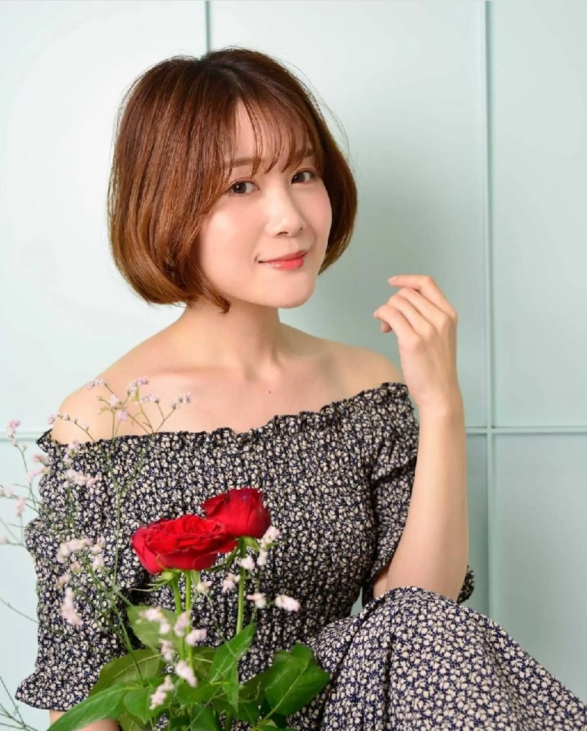 ショート カラー グラデーションカラー ボブ カット 尾澤 尚希のヘアスタイル