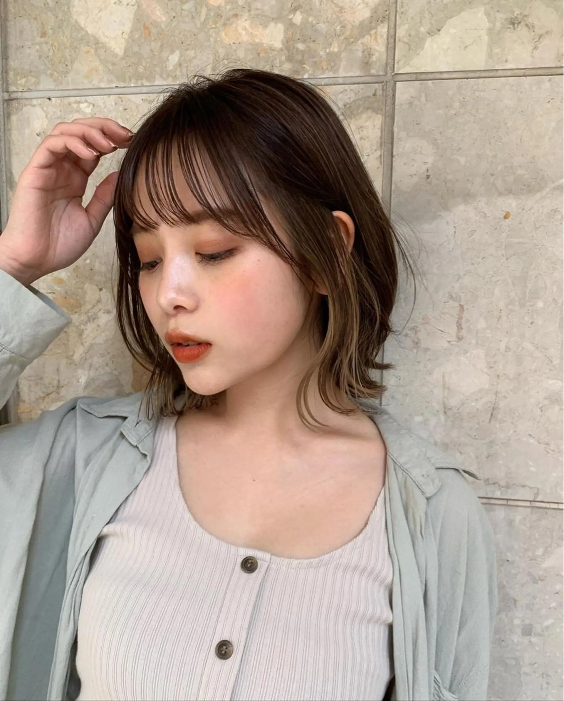 ミディアム ヘアカラー トリートメント マンツーマン施術 山口つよしのヘアスタイル