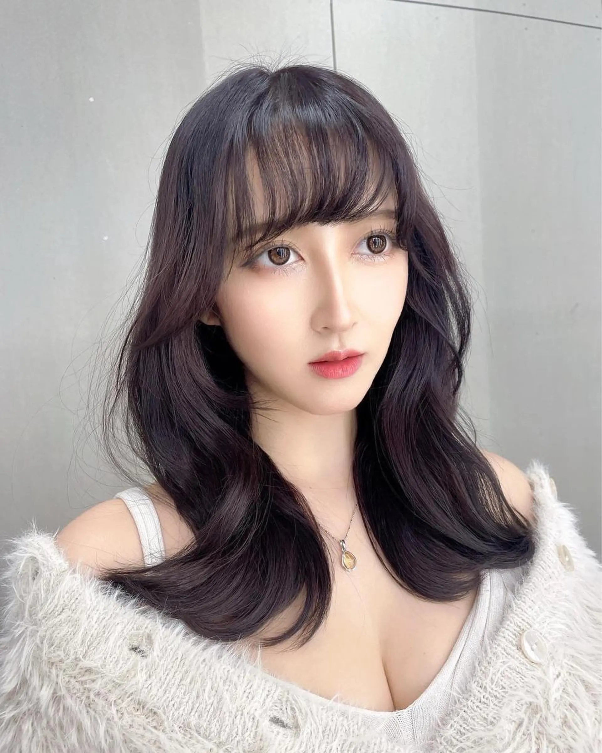 セミロング カラー ヘアアレンジ レイヤー/髪質改善 縮毛/ハッシュカットのヘアスタイル