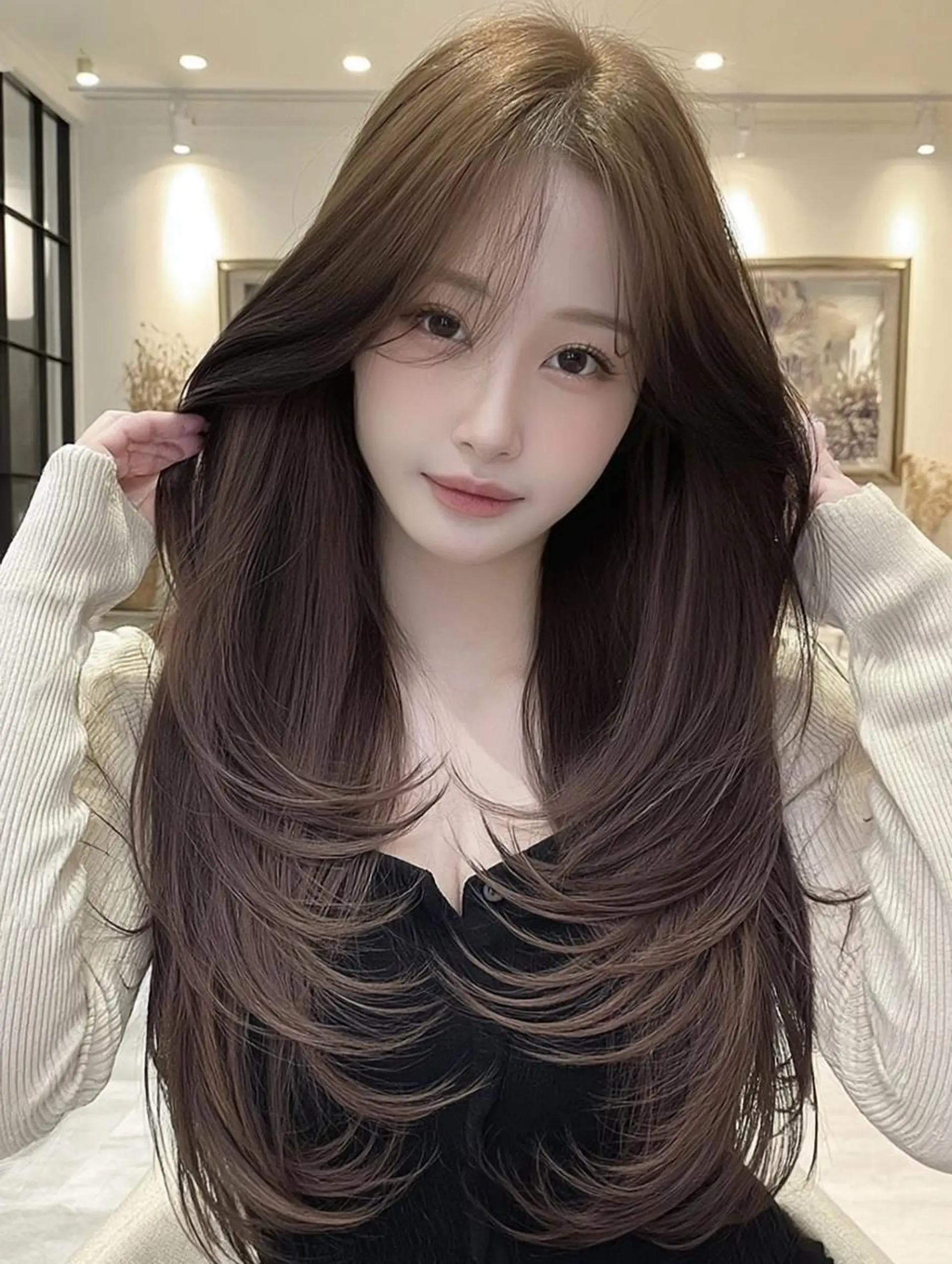 カラー ロング カット ヘアカラー FOCUS JAPANのヘアスタイル