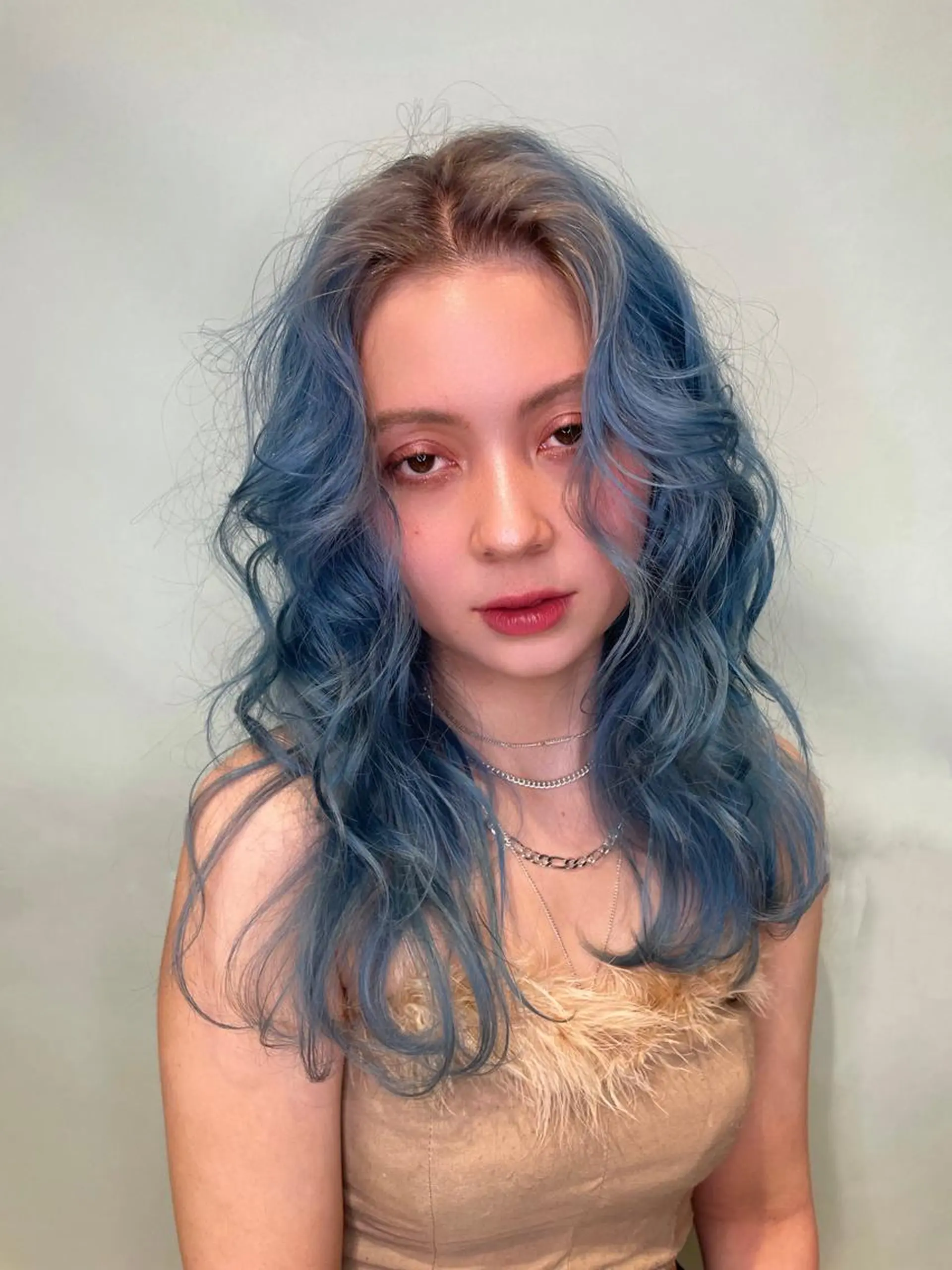 ロング カラー ヘアアレンジ ベージュカラー ハッシュカット/ 韓国ヘア☽⋰mahoのヘアスタイル