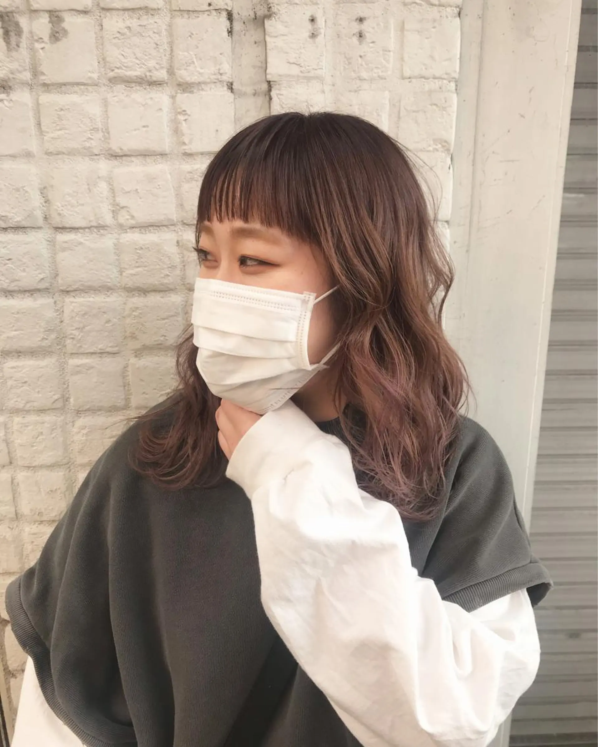 ミディアム カラー カット ヘアカラー 藤野 美咲のヘアスタイル