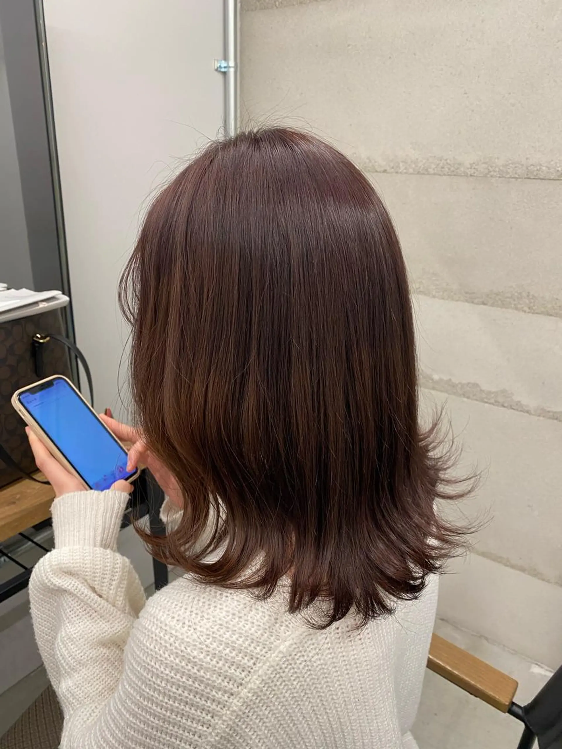 ミディアム ヘアカラー ナガイ アヤのヘアスタイル