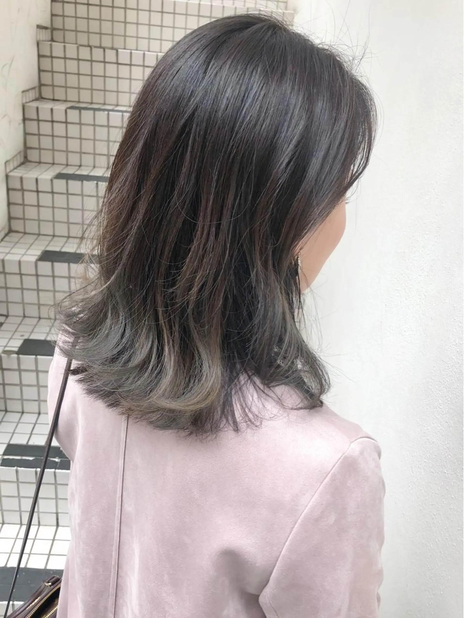 ミディアム カラー バレイヤージュ レイヤーカット SALOWIN三軒茶屋店所属・髪質改善/艶髪 やまなかのヘアスタイル